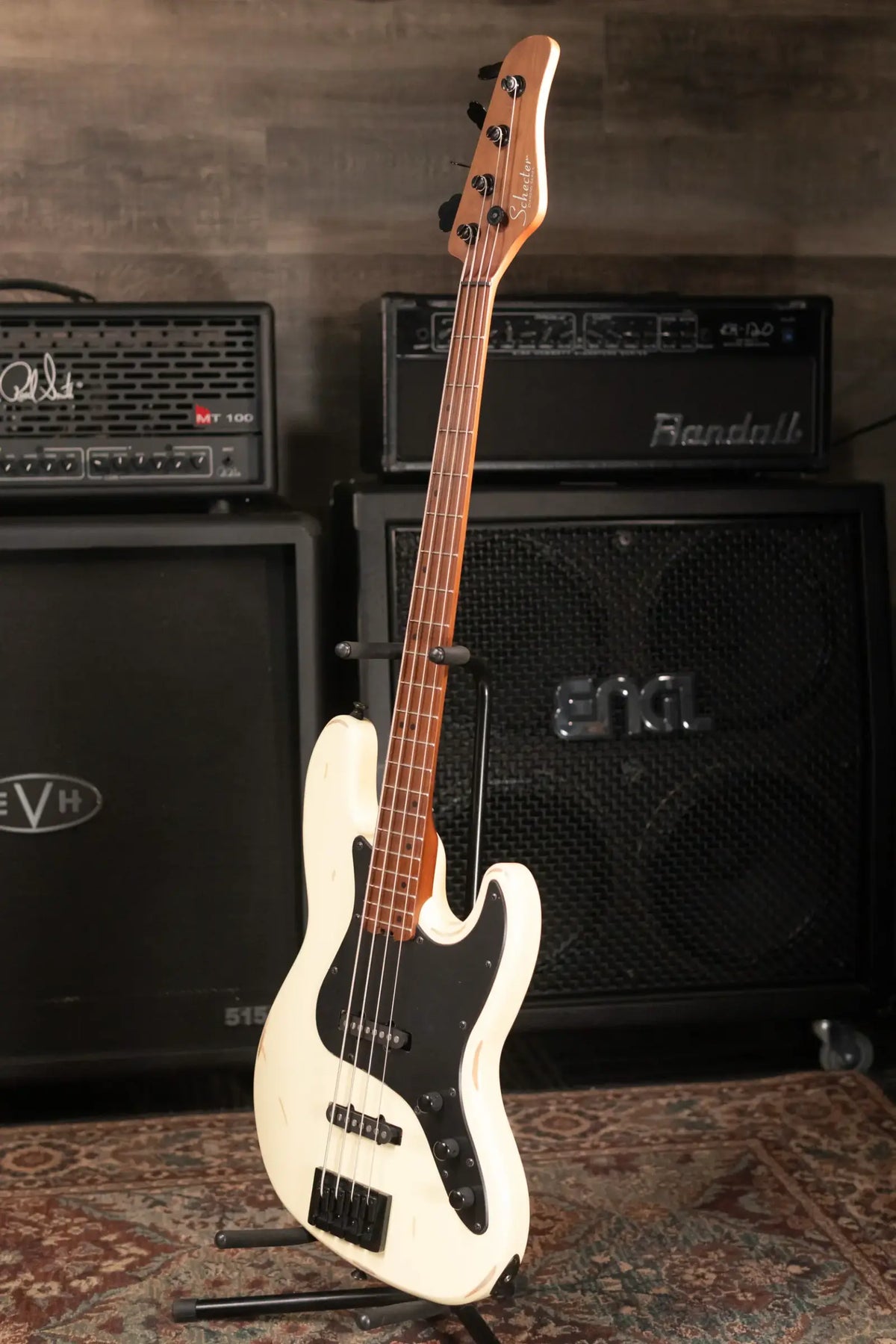 Schecter Diamond Series Nikki Sixx J-4 Electric Bass - Worn Ivory - Used