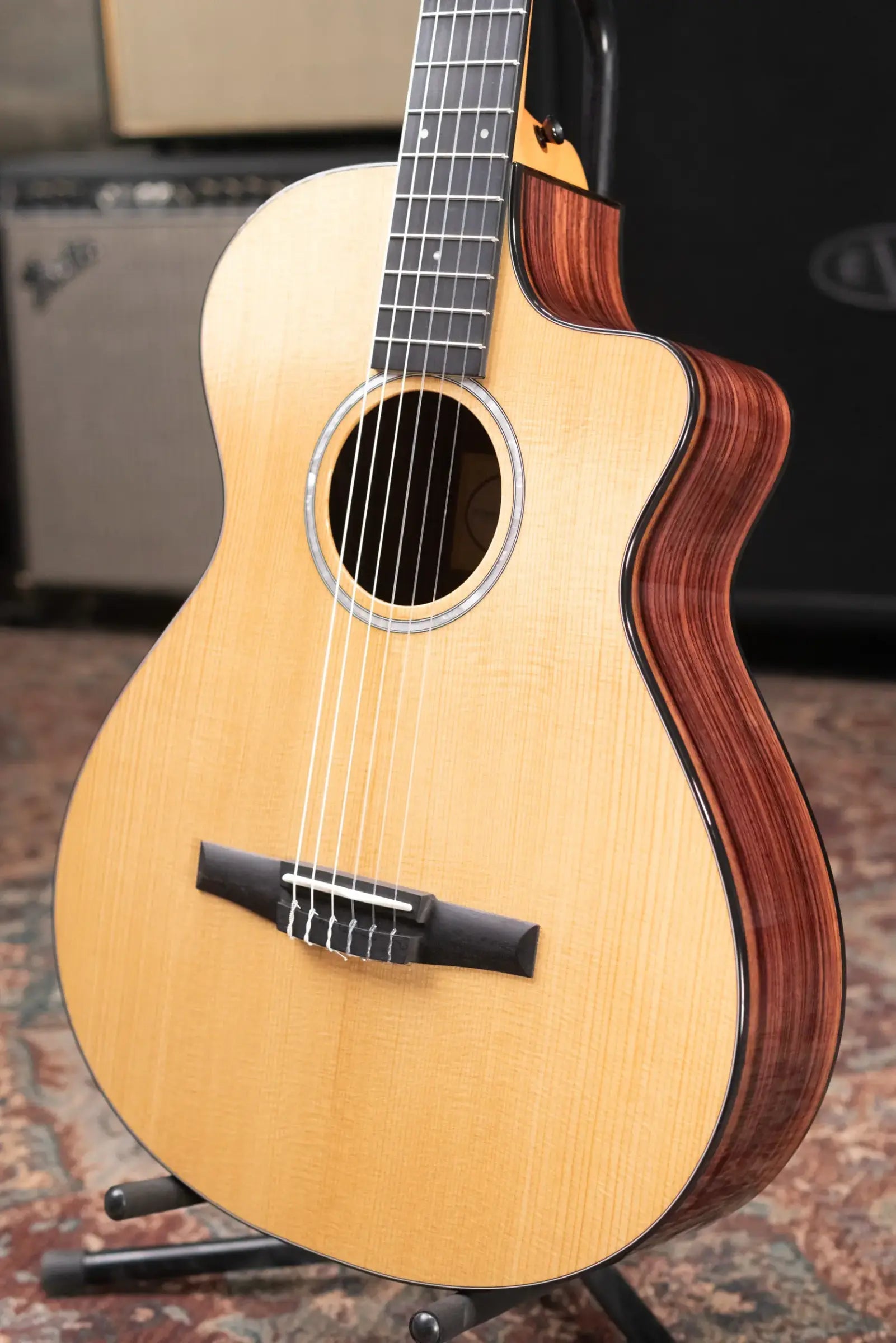Taylor 212ce-N Plus Nylon Grand Concert Acoustic/Electric Guitar with Aerocase