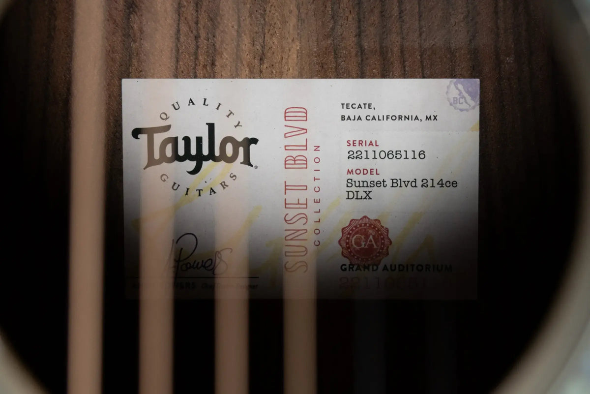 Taylor 214ce DLX Sunset Blvd Grand Auditorium Acoustic/Electric Guitar - Silverburst with Hardshell Case - Prototype