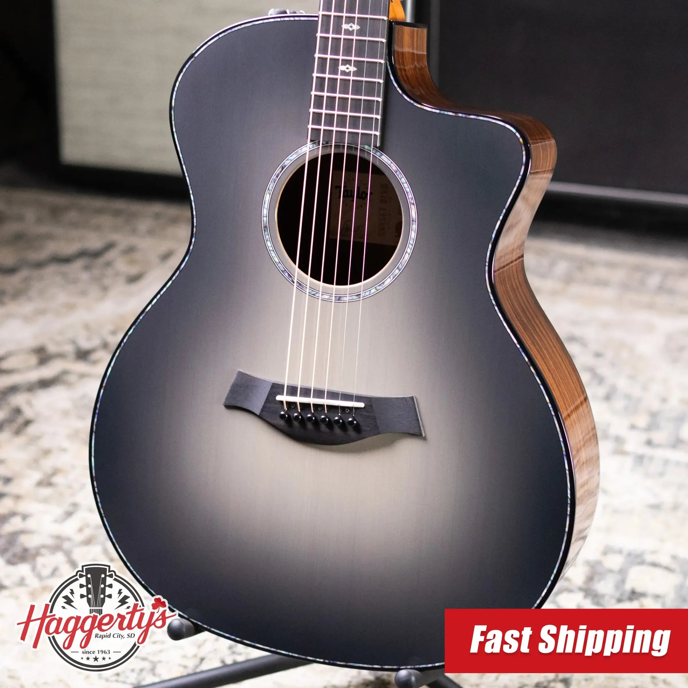 Taylor 214ce DLX Sunset Blvd Grand Auditorium Acoustic/Electric Guitar - Silverburst with Hardshell Case