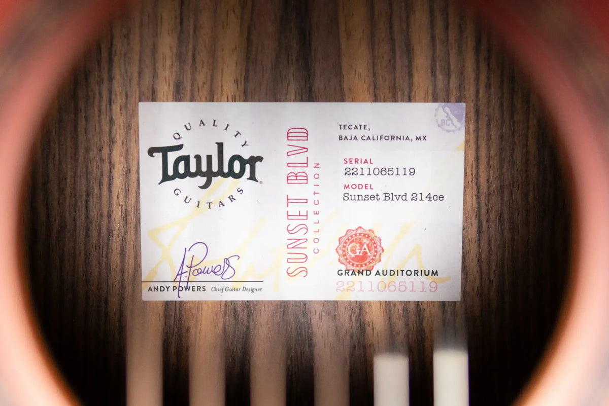 Taylor 214ce Sunset Blvd Grand Auditorium Acoustic/Electric Guitar - Sepia Burst with Gig Bag - Prototype