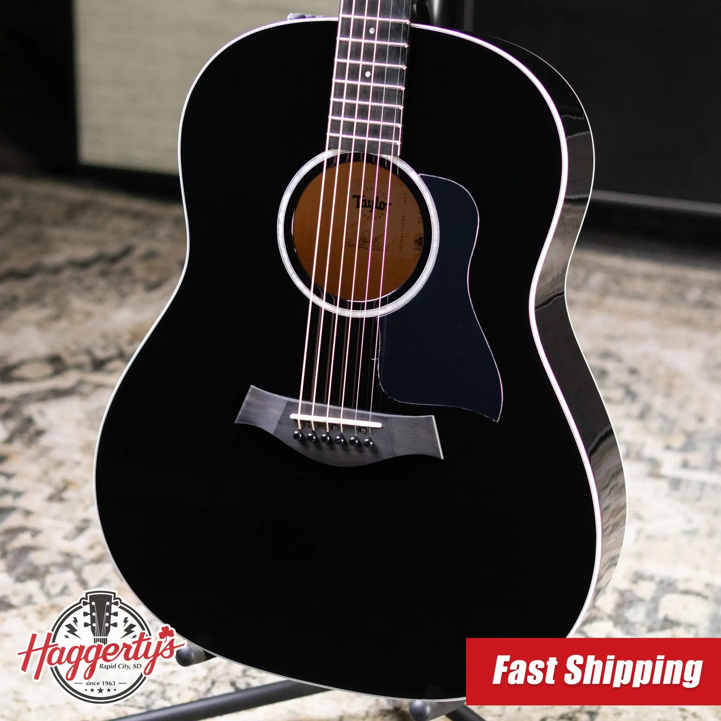 Taylor 217e-BLK Plus Grand Pacific Acoustic/Electric Guitar - Black with Aerocase