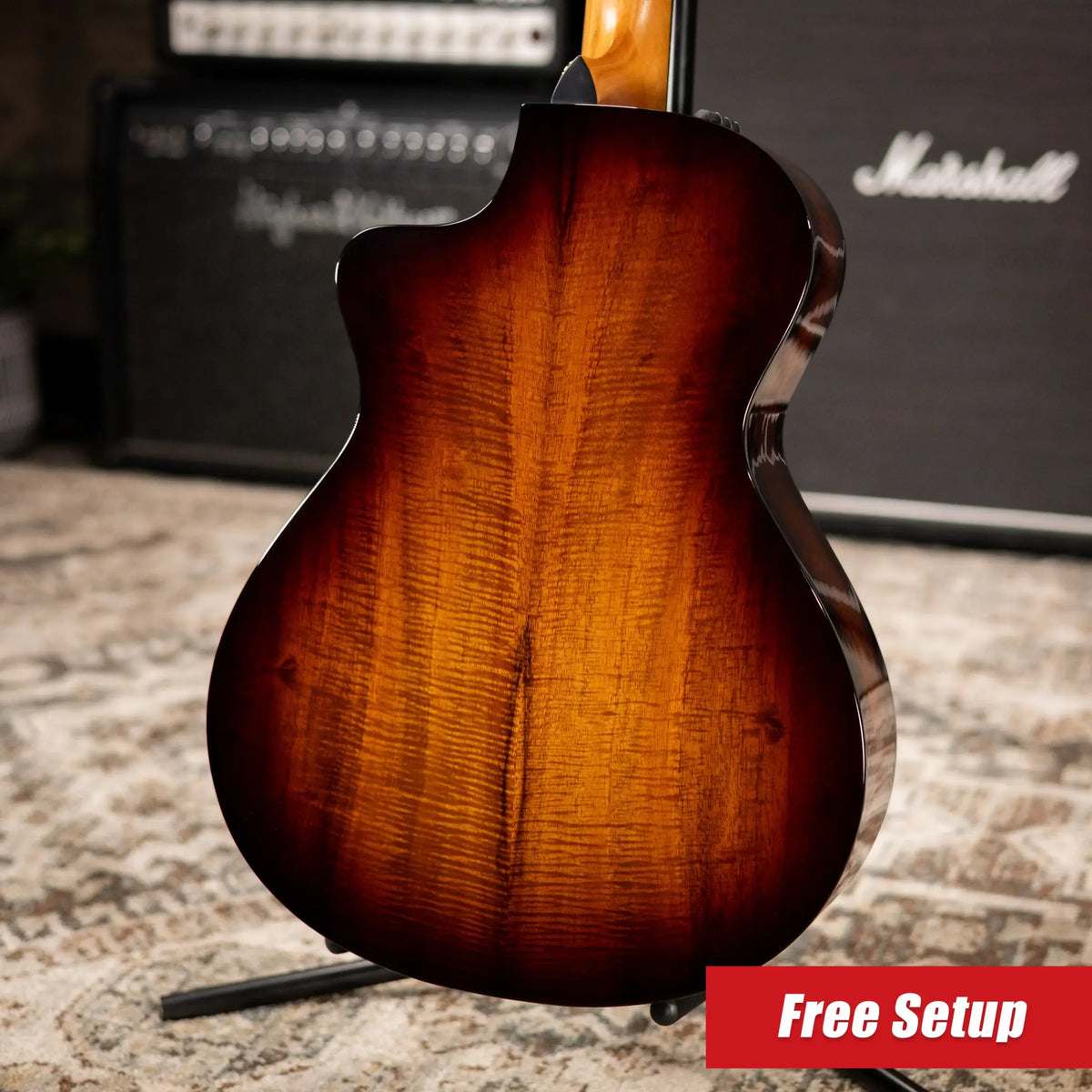 Taylor 222ce-K DLX Grand Concert Hawaiian Koa Acoustic/Electric Guitar - Shaded Edge Burst with Hardshell Case - Demo