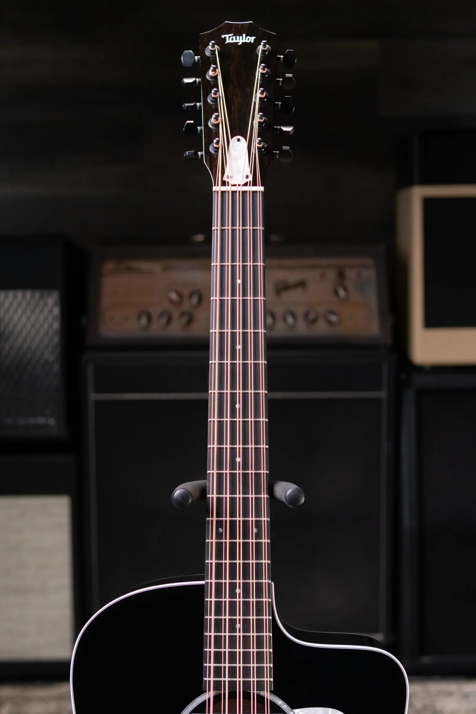 Taylor 250ce Plus BLK Bajo Quinto Acoustic/Electric Guitar - Black with Aerocase