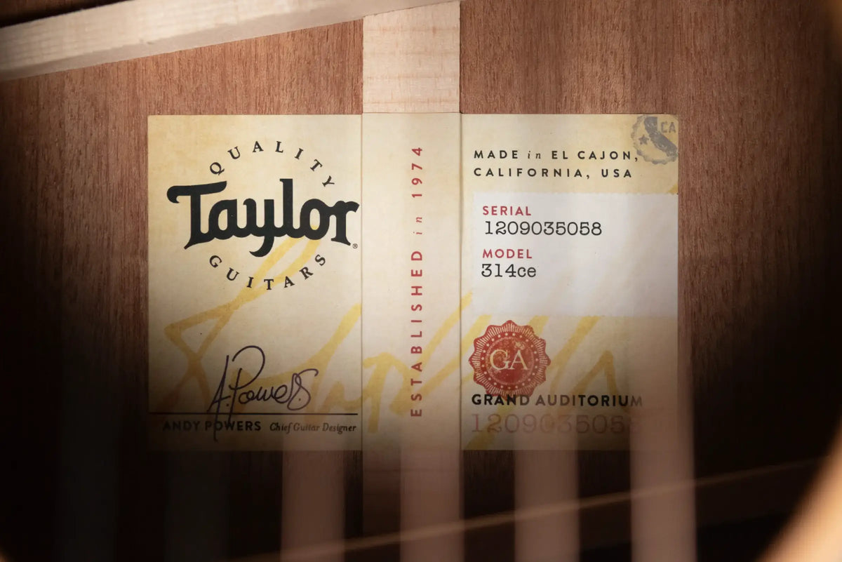 Taylor 2025 314ce Left-Handed Grand Auditorium Acoustic/Electric Guitar with Hardshell Case