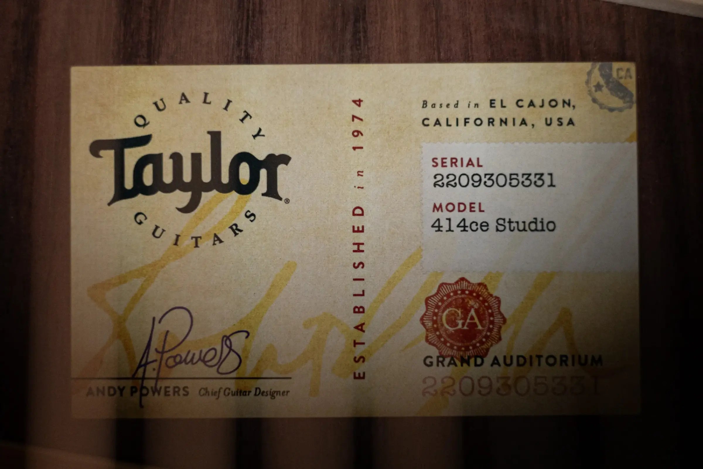 Taylor 414ce Studio Grand Auditorium Acoustic/Electric Guitar - Shaded Edgeburst with Gig Bag