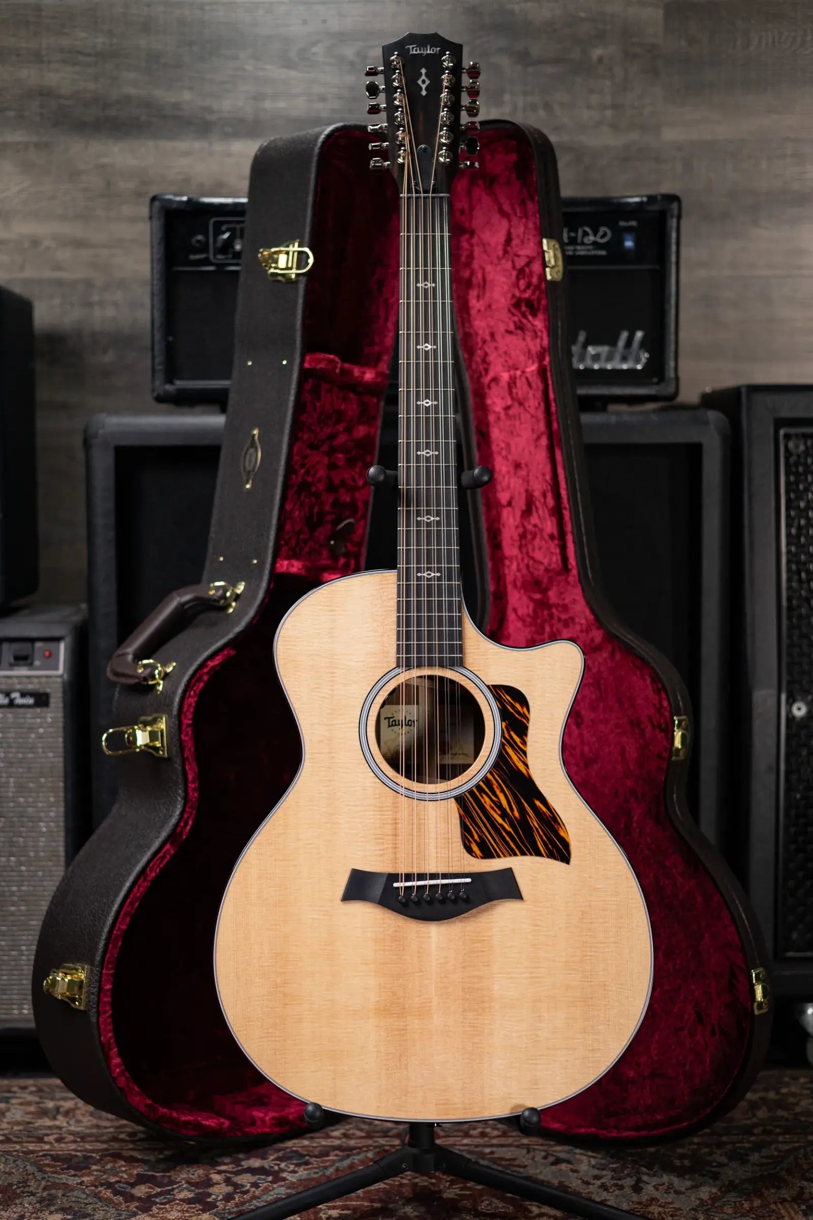 Taylor 454ce 12-String Grand Auditorium Acoustic/Electric Guitar Natural with Hardshell Case