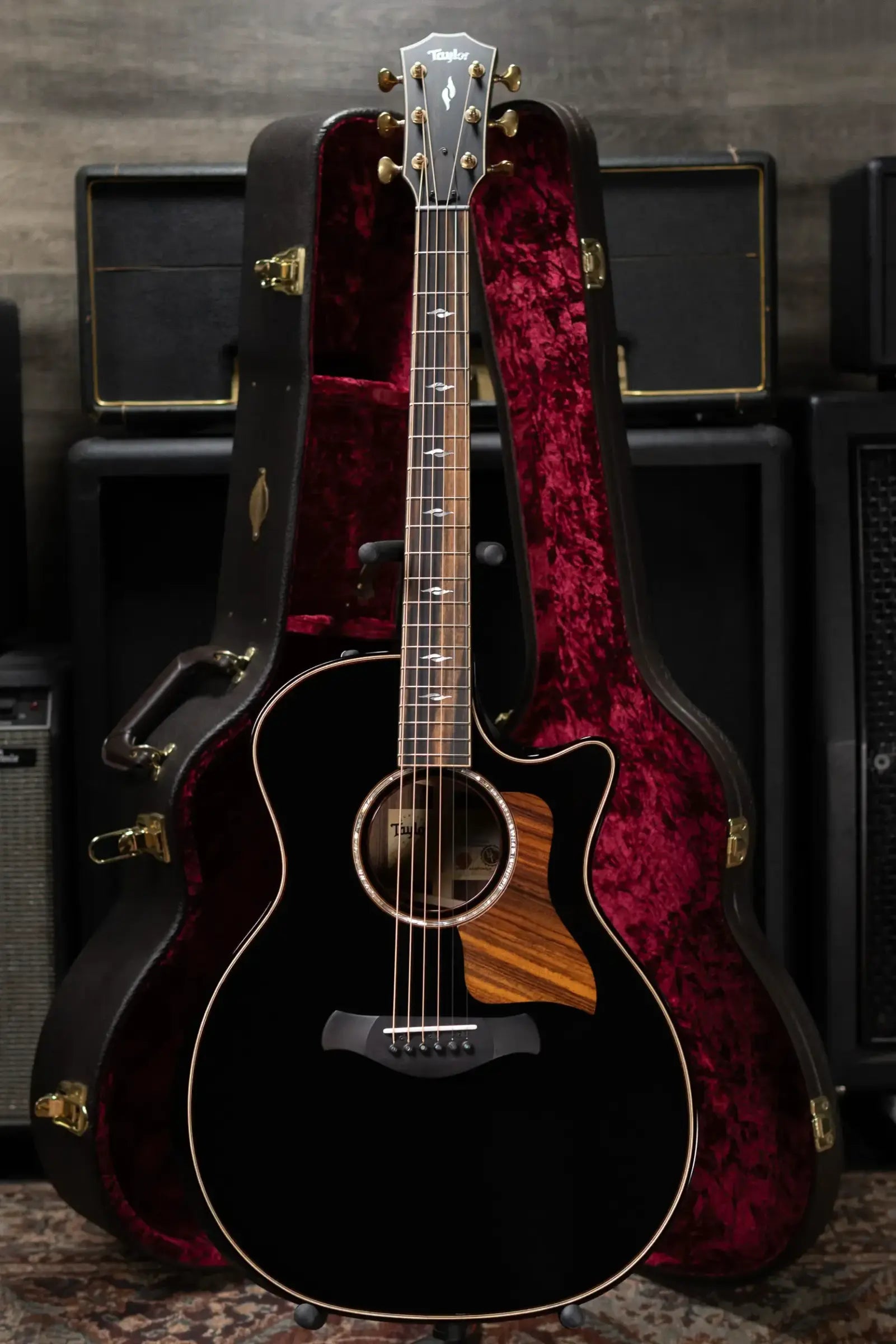 Taylor Builder's Edition 814ce Grand Auditorium Acoustic/Electric Guitar - Blacktop with Hardshell Case