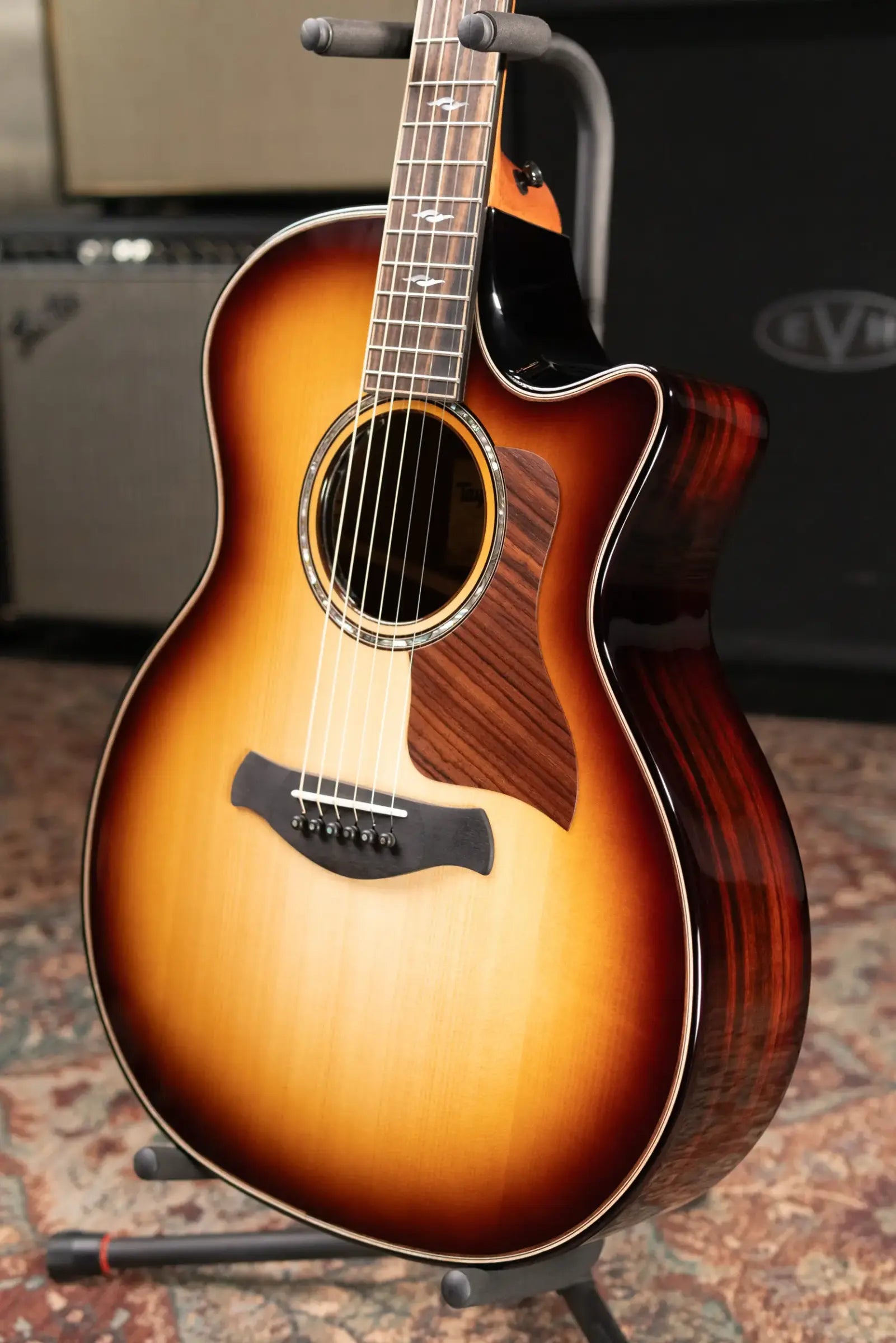 Taylor (1 of 42) Builder's Edition 814ce LTD Grand Auditorium Acoustic/Electric Guitar - Macassar Ebony with Hardshell Case