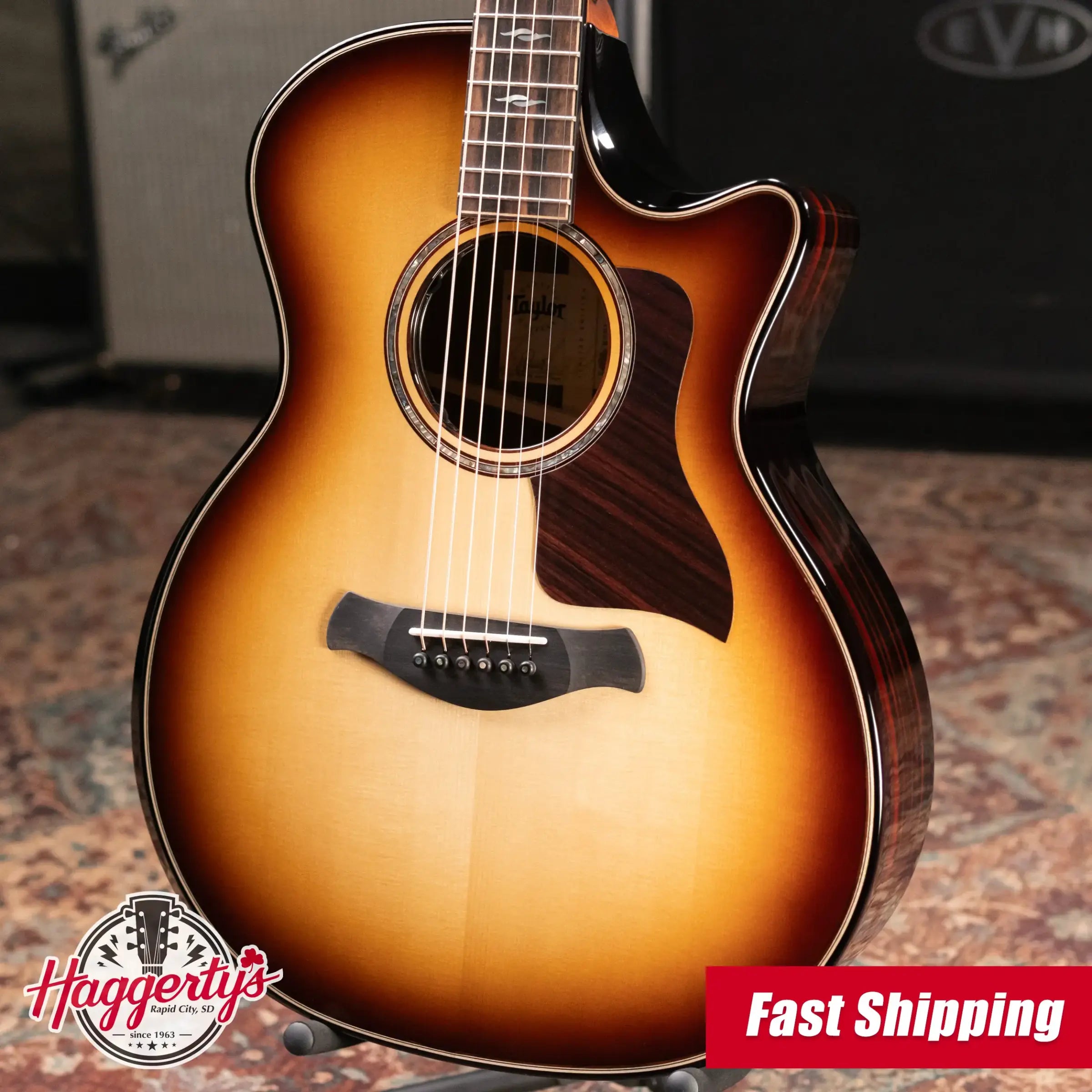 Taylor (1 of 42) Builder's Edition 814ce LTD Grand Auditorium Acoustic/Electric Guitar - Macassar Ebony with Hardshell Case