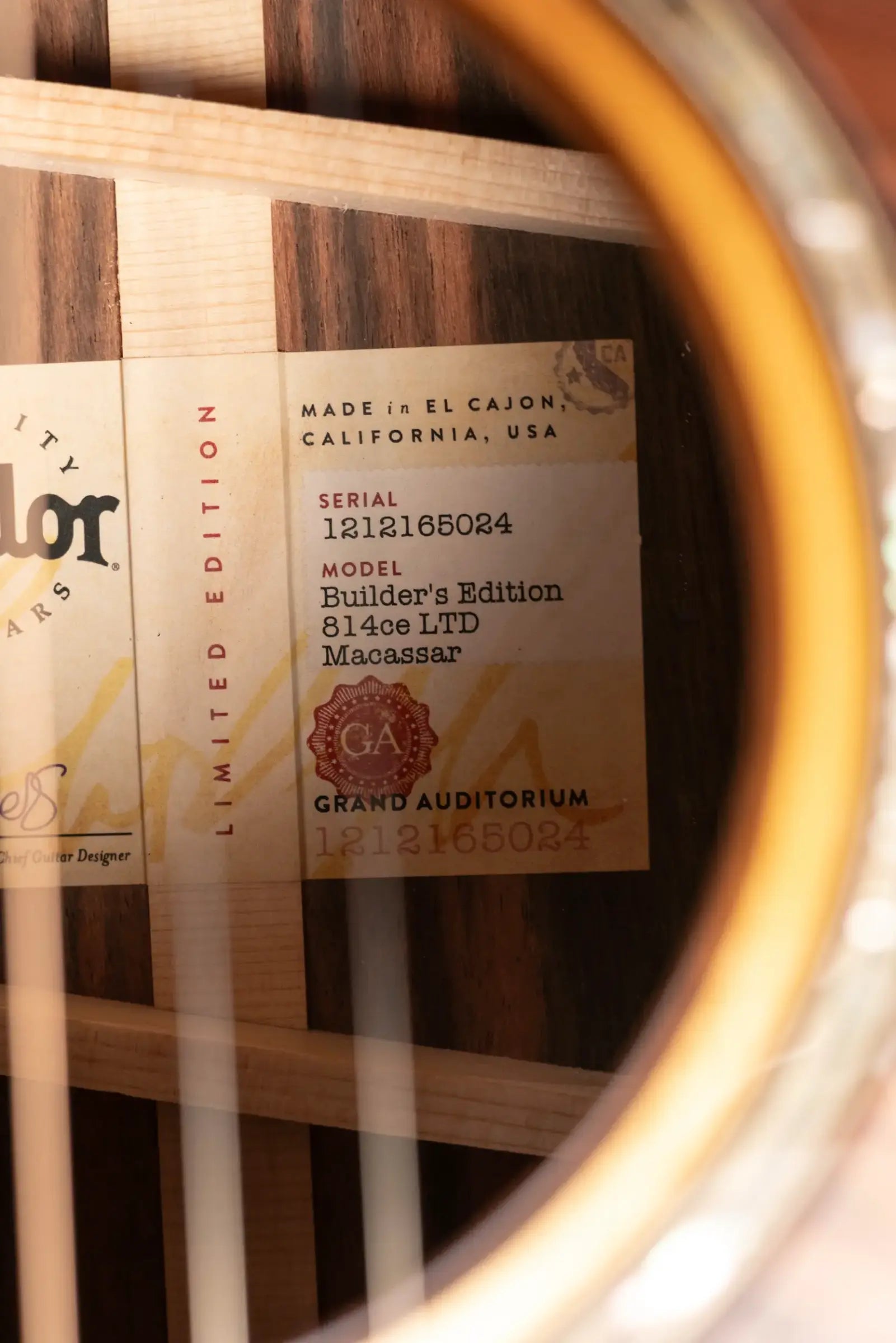 Taylor (1 of 42) Builder's Edition 814ce LTD Grand Auditorium Acoustic/Electric Guitar - Macassar Ebony with Hardshell Case