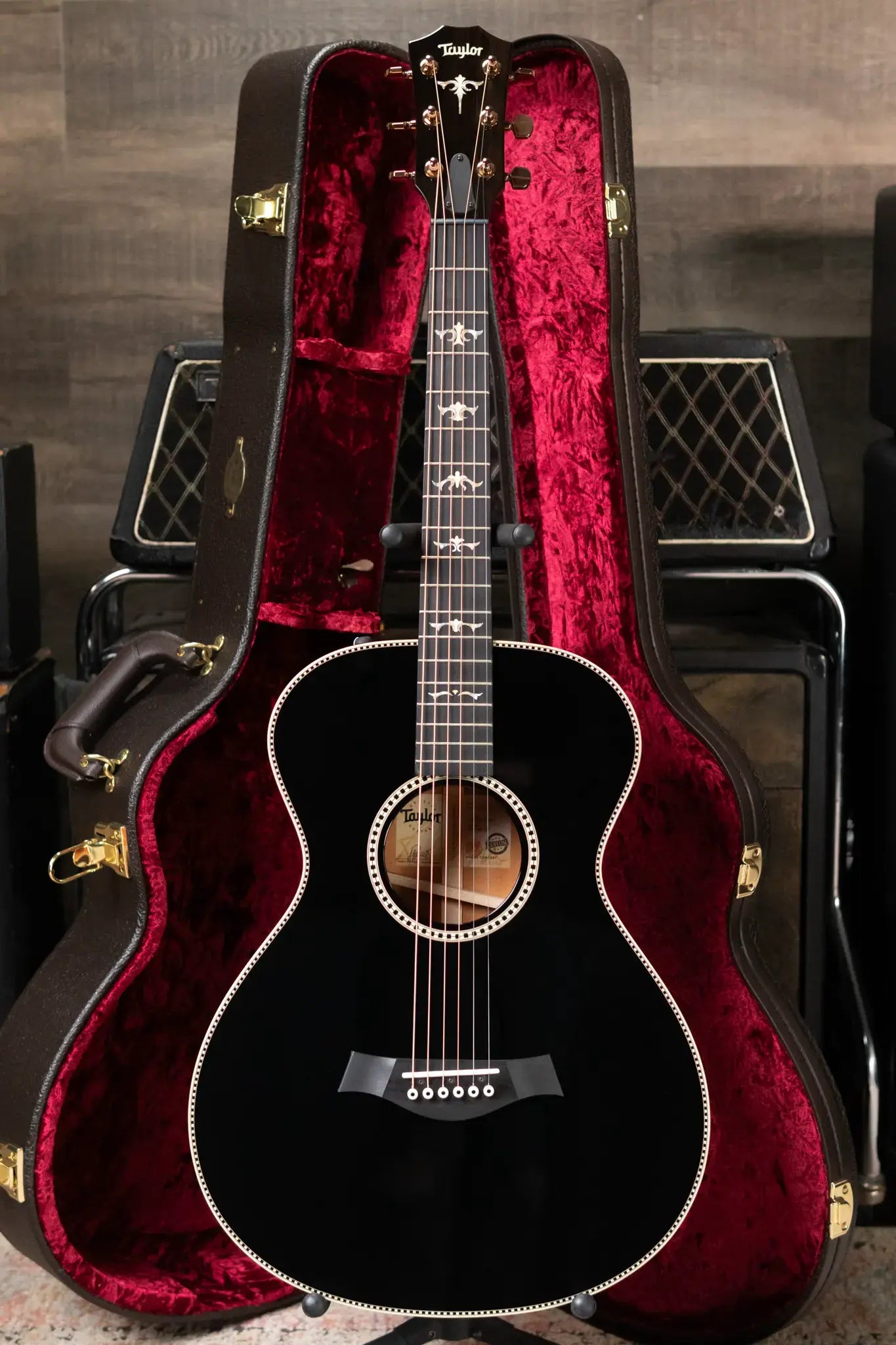 Taylor Custom Shop 2024 Grand Concert 12-Fret Acoustic/Electric - Black Top Mahogany/Mahogany with Hardshell Case