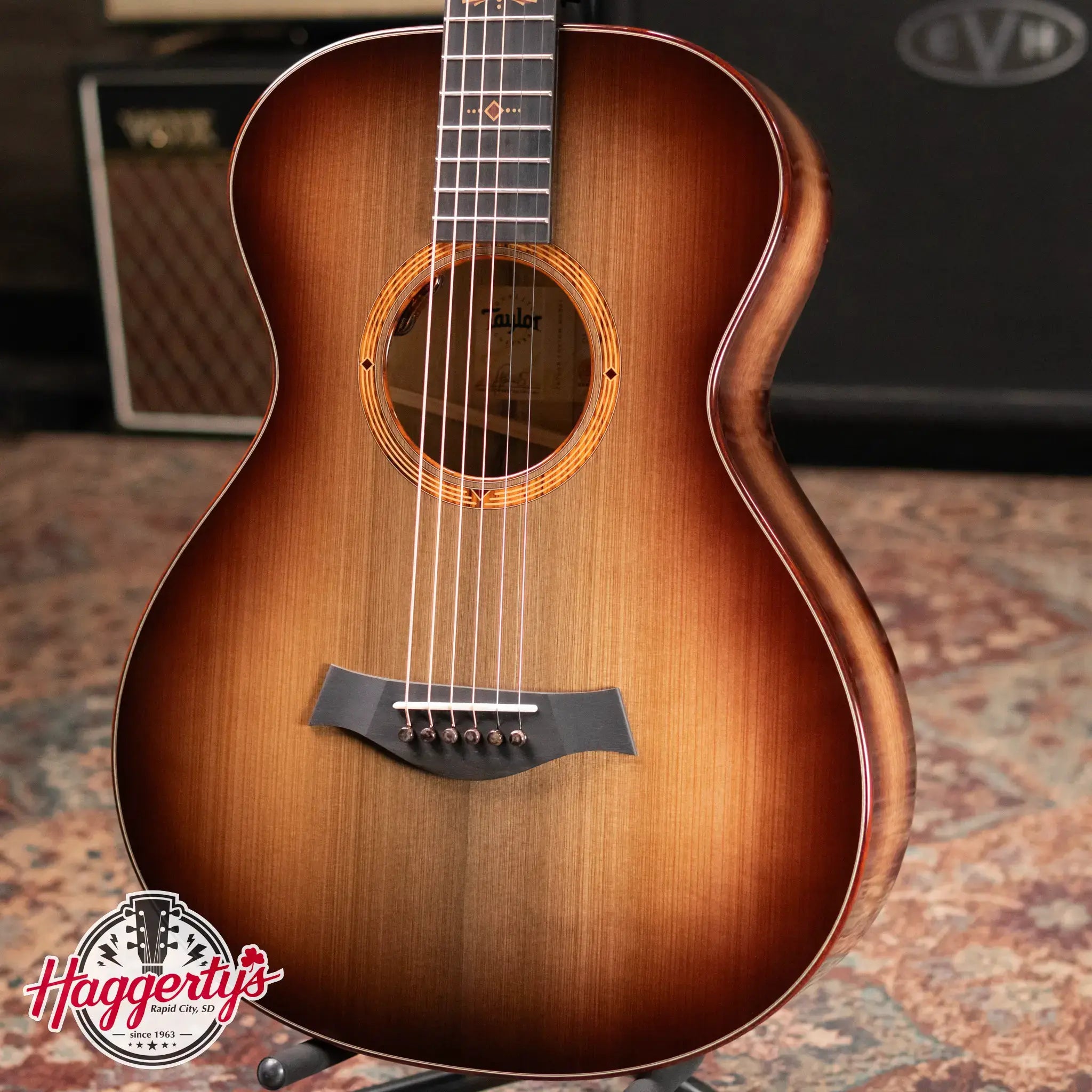 Taylor Custom "The Monument" 1 of 20 C12e 12-Fret 2025 Catch Event #10 Grand Concert Acoustic/Electric Guitar - Black Limba/Sinker Cypress with Hardshell Case