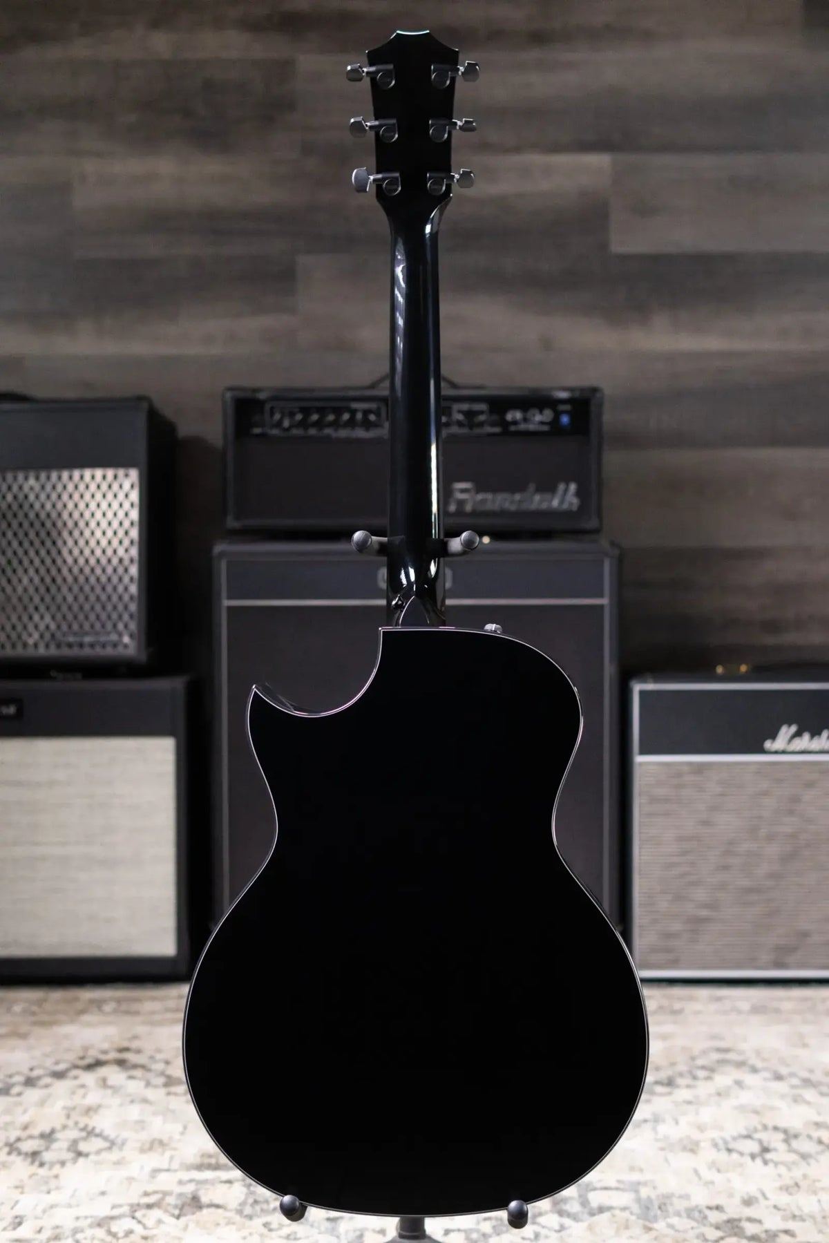 Taylor Custom Shop Grand Auditorium Acoustic/Electric Guitar - Hot Rod Black with Hardshell Case
