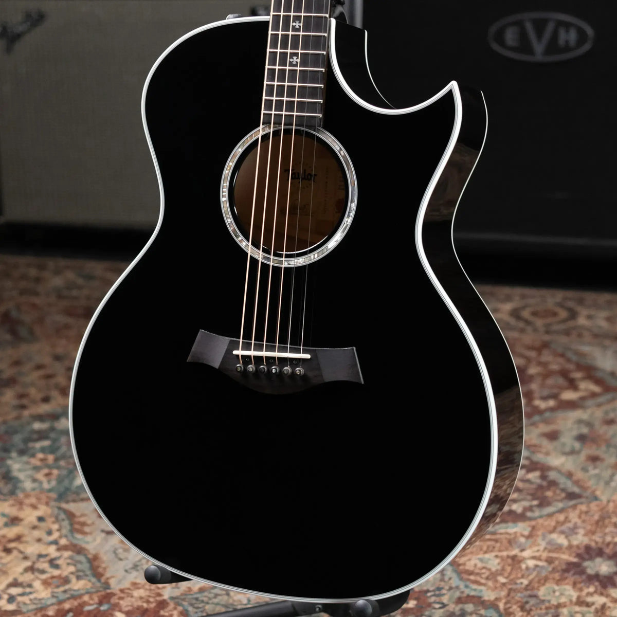 Taylor Custom Shop Grand Auditorium Thin Body Acoustic/Electric Guitar - Transparent Black with Hardshell Case