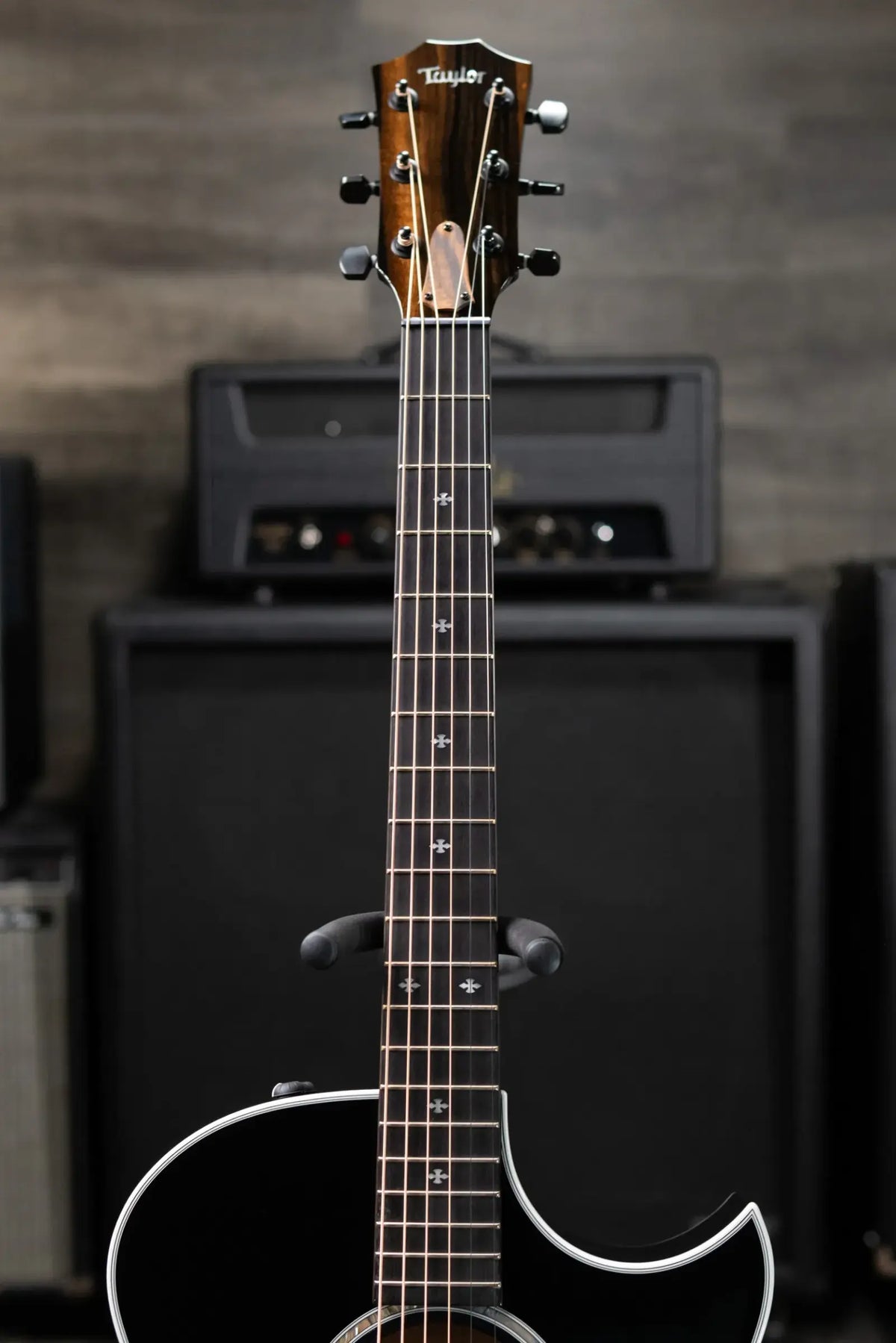 Taylor Custom Shop Grand Auditorium Thin Body Acoustic/Electric Guitar - Transparent Black with Hardshell Case