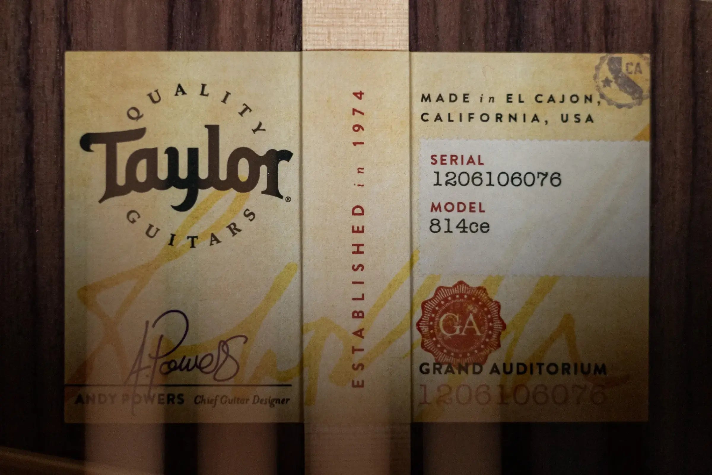 Taylor Next Generation 814ce Grand Auditorium Acoustic/Electric Guitar with Hardshell Case