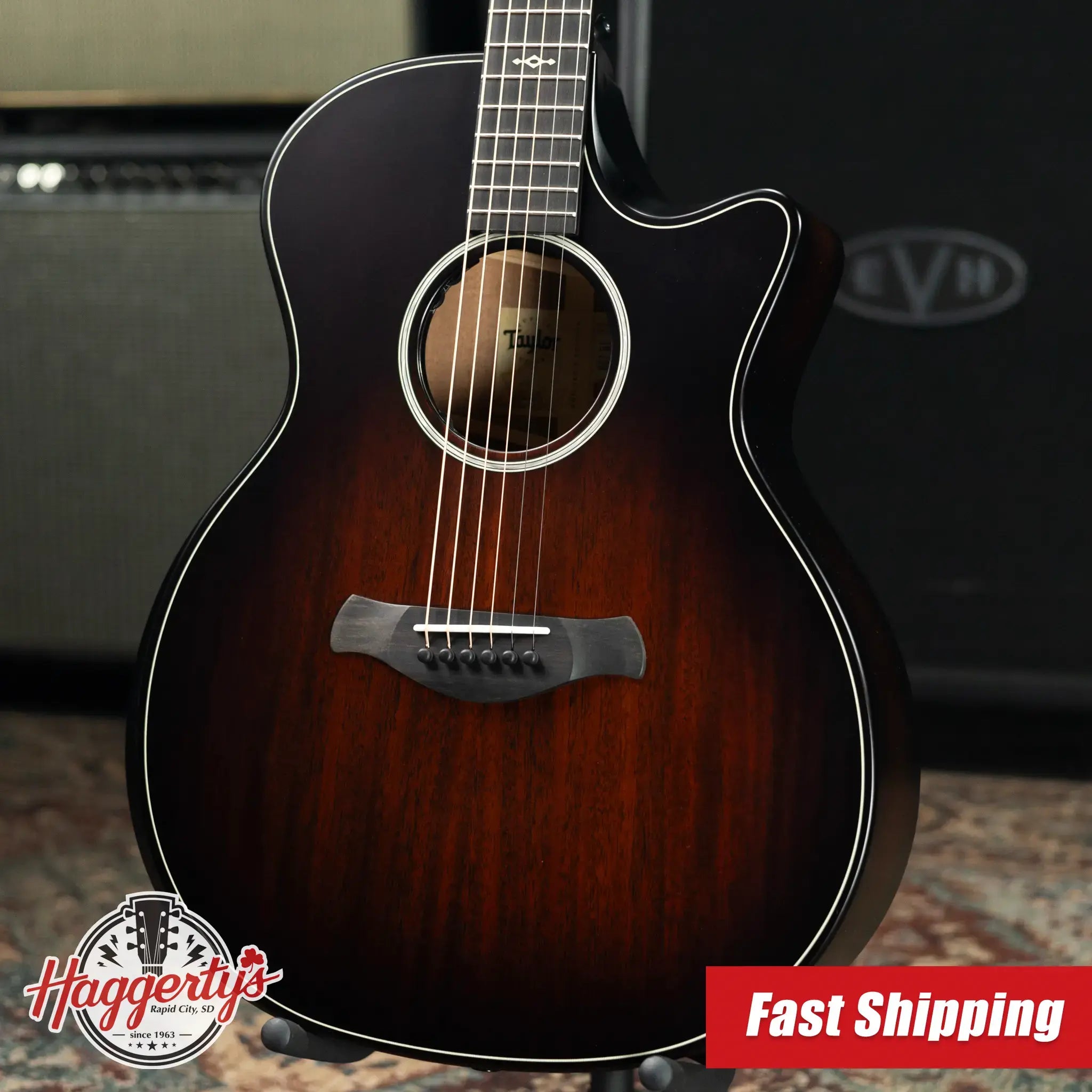 Taylor Next Generation Builder's Edition 324ce Grand Auditorium Acoustic/Electric Guitar - Tobacco Kona Burst with Hardshell Case