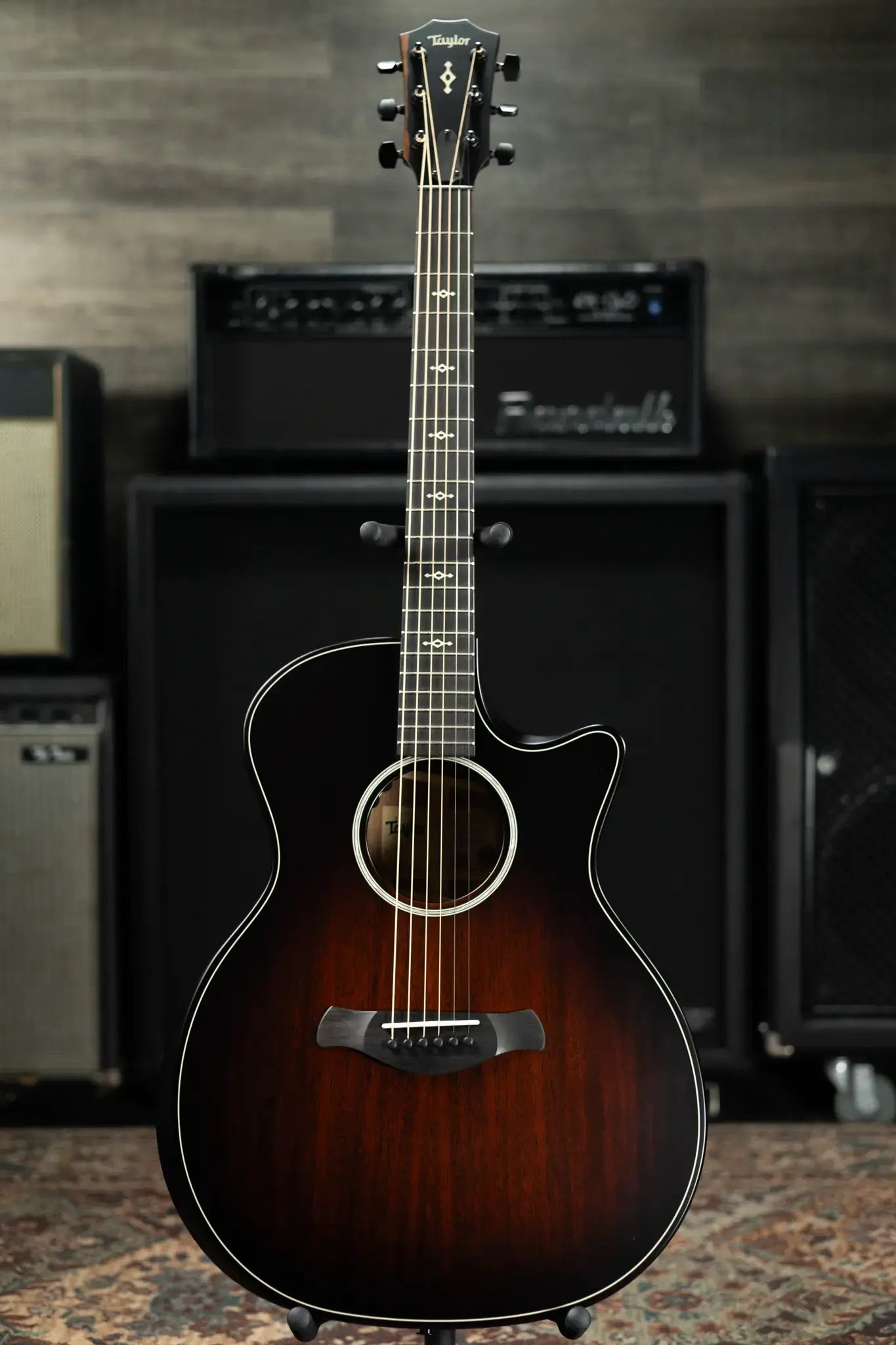 Taylor Next Generation Builder's Edition 324ce Grand Auditorium Acoustic/Electric Guitar - Tobacco Kona Burst with Hardshell Case