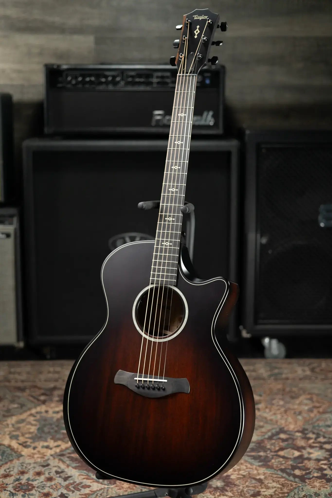 Taylor Next Generation Builder's Edition 324ce Grand Auditorium Acoustic/Electric Guitar - Tobacco Kona Burst with Hardshell Case