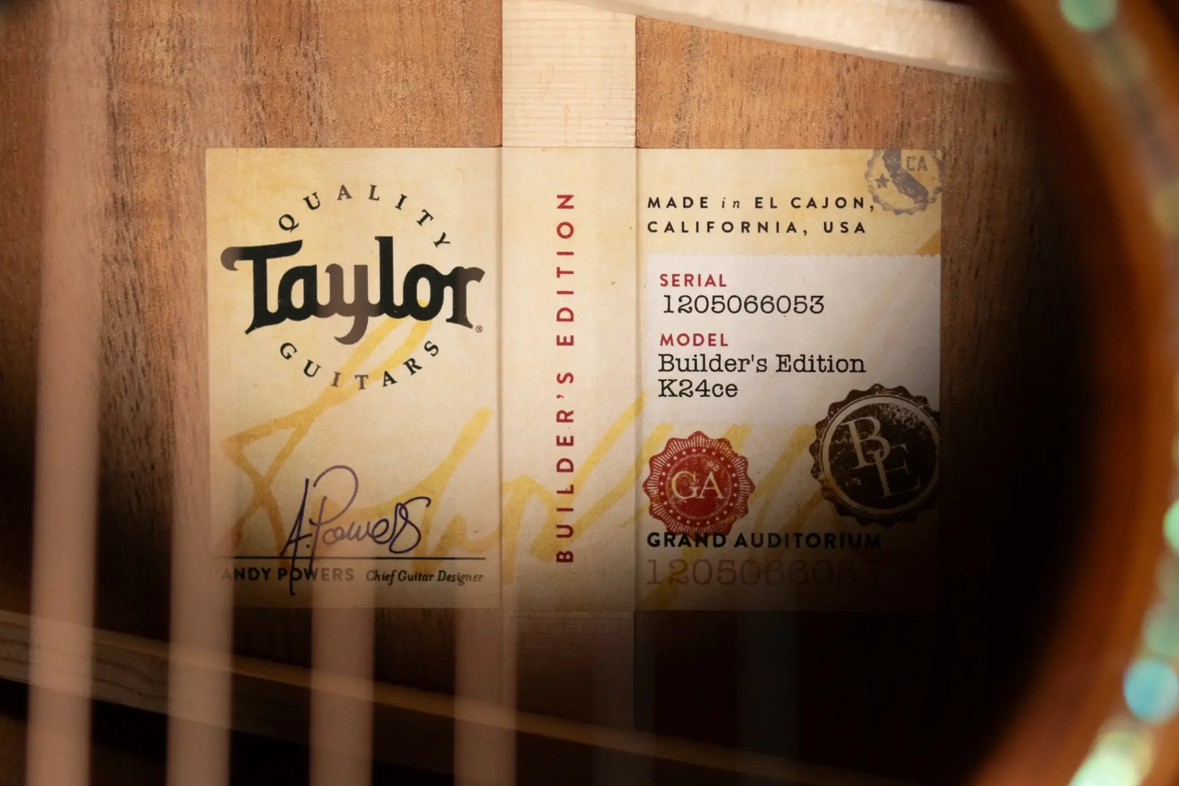 Taylor Next Generation Builder's Edition K24ce Grand Auditorium Acoustic/Electric Guitar with Hardshell Case