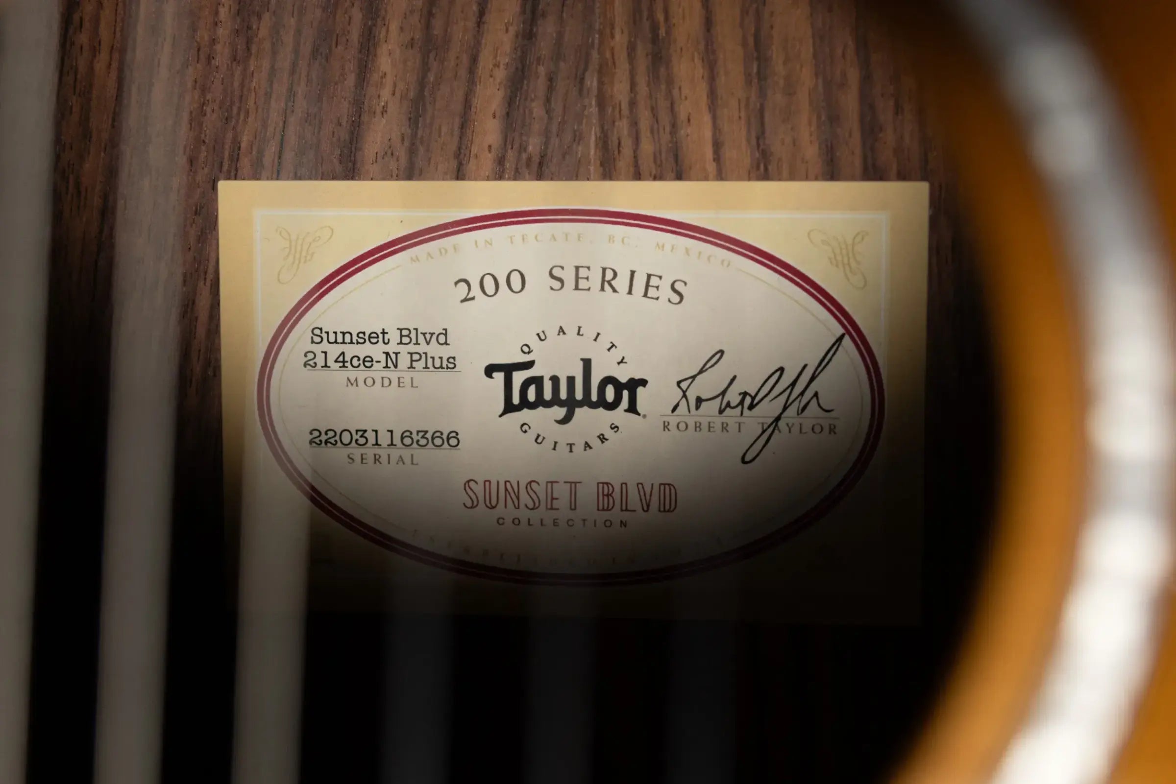 Taylor Sunset Blvd 214ce-N Plus Nylon Grand Auditorium Acoustic/Electric Guitar - Shaded Edge Burst with Aerocase - Factory Used