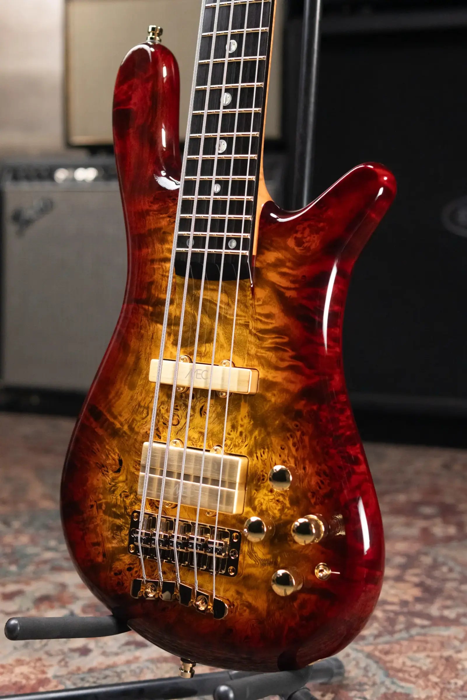 Warwick 2025 Limited Edition Masterbuilt Streamer Stage II NT 5-String Bass - Bleached Honey Sunset Burst in Natural Transparent High Polish with Gig Bag