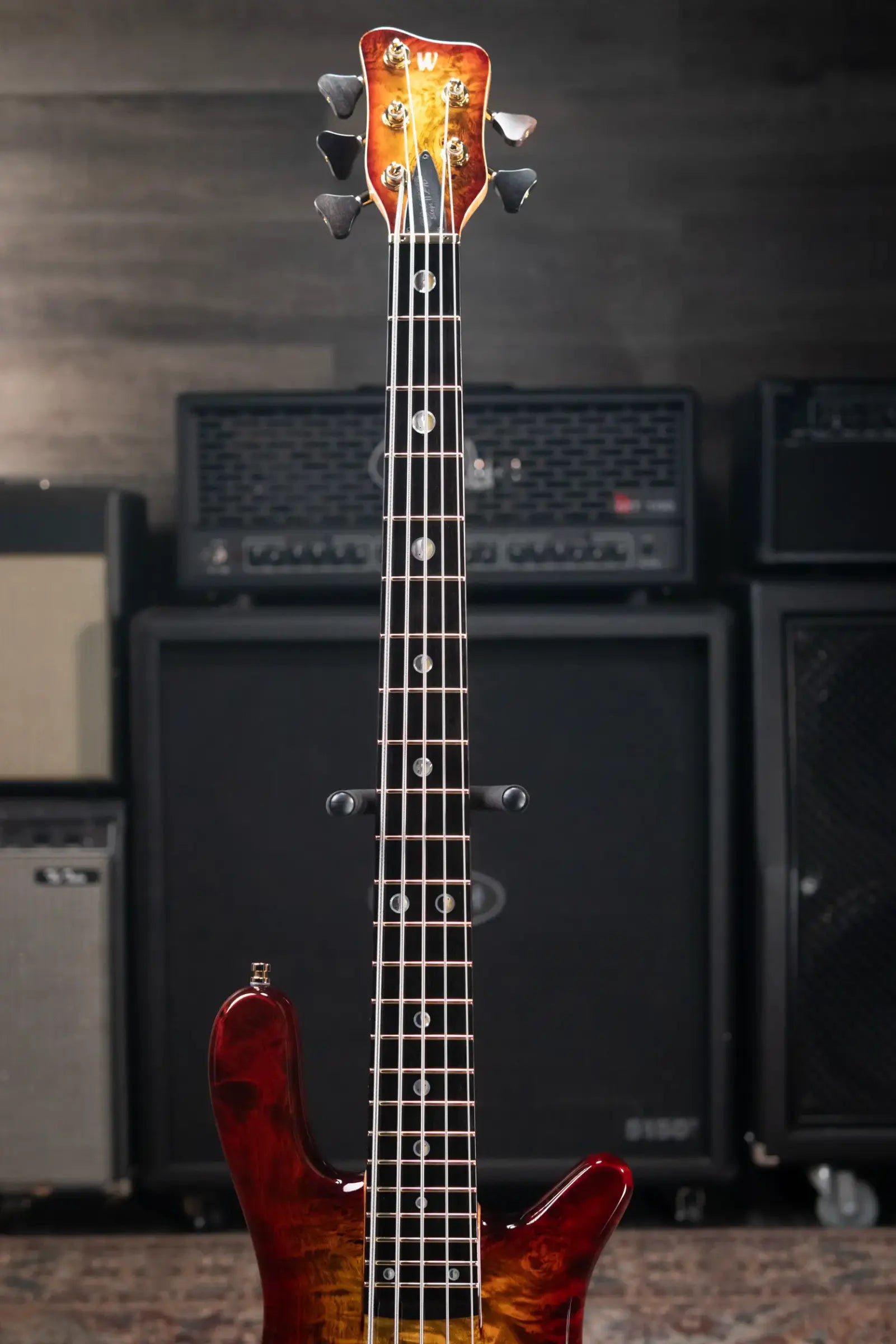 Warwick 2025 Limited Edition Masterbuilt Streamer Stage II NT 5-String Bass - Bleached Honey Sunset Burst in Natural Transparent High Polish with Gig Bag