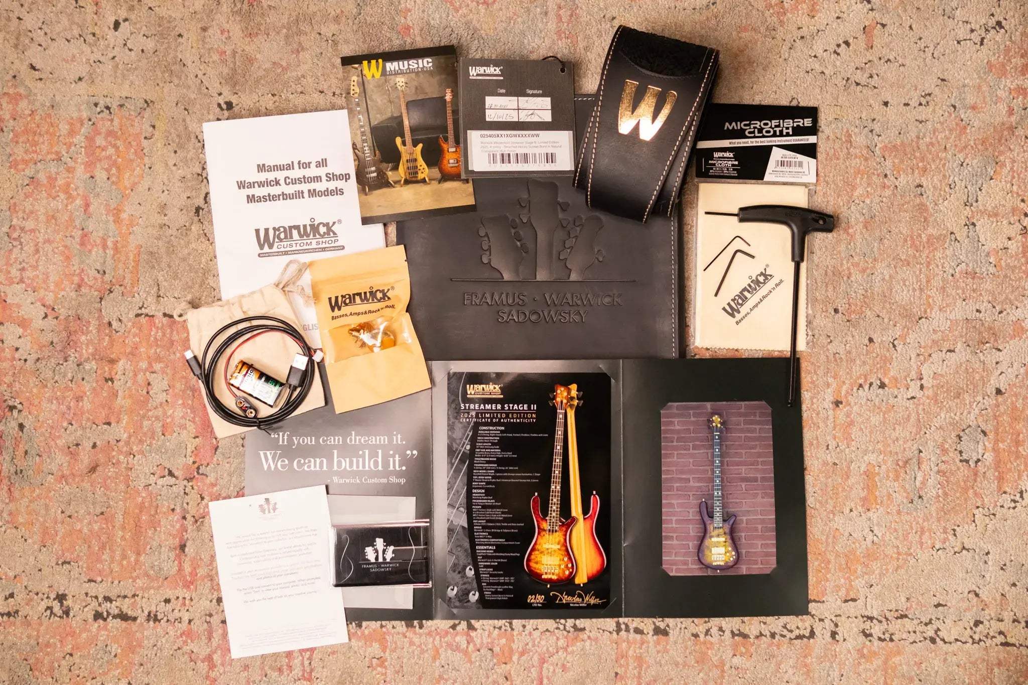 Warwick 2025 Limited Edition Masterbuilt Streamer Stage II NT Bass - Bleached Honey Sunset Burst with Gig Bag