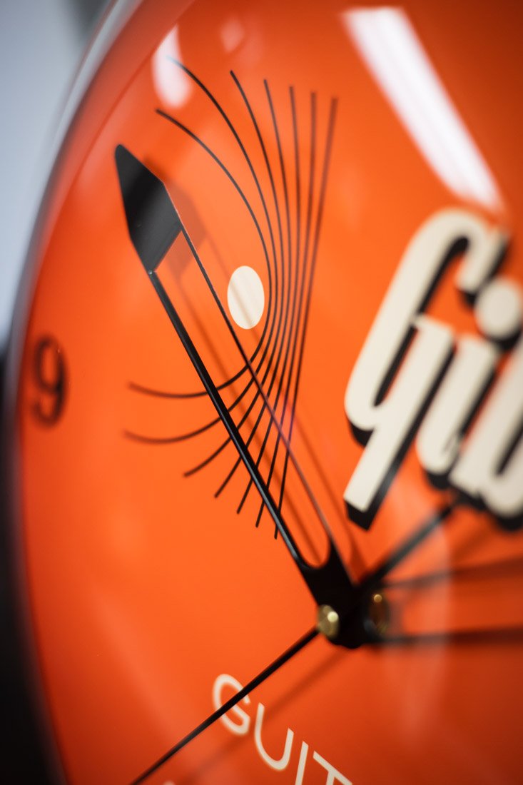 gibson vintage lighted wall clock kalamazoo orange 05