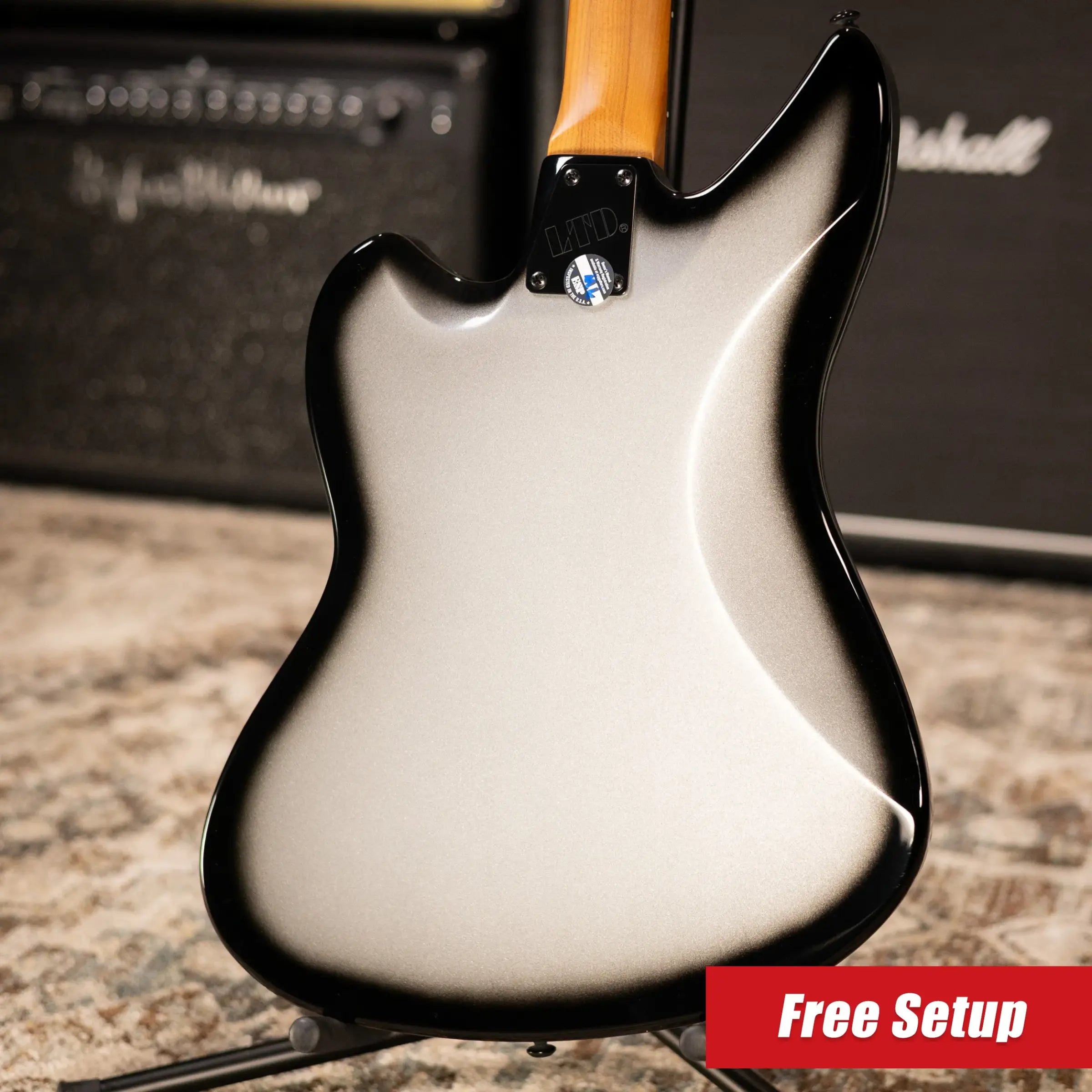 ESP LTD JD-1 Joe Duplantier Signature Electric Guitar - Silver Sunburst with Hardshell Case