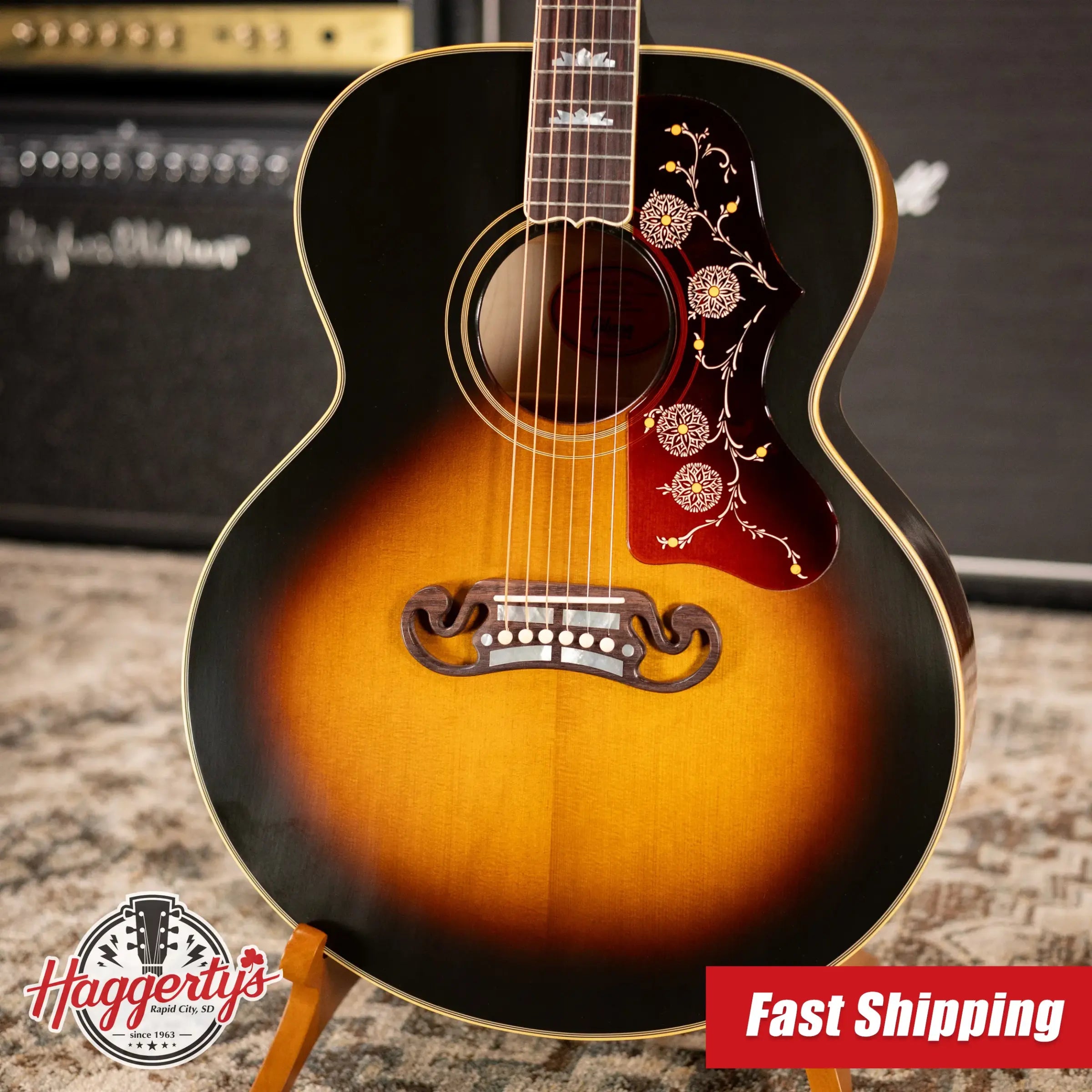 Gibson Custom Shop 1957 SJ-200 Jumbo Acoustic Guitar - Vintage Sunburst with Hardshell Case