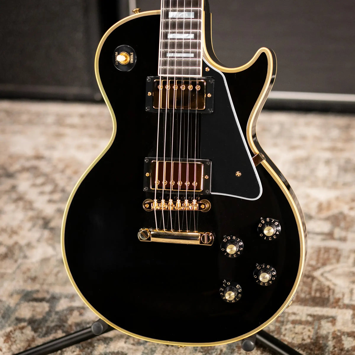 Gibson Custom Shop 1968 Les Paul Custom Reissue Electric Guitar - Ebony with Hardshell Case