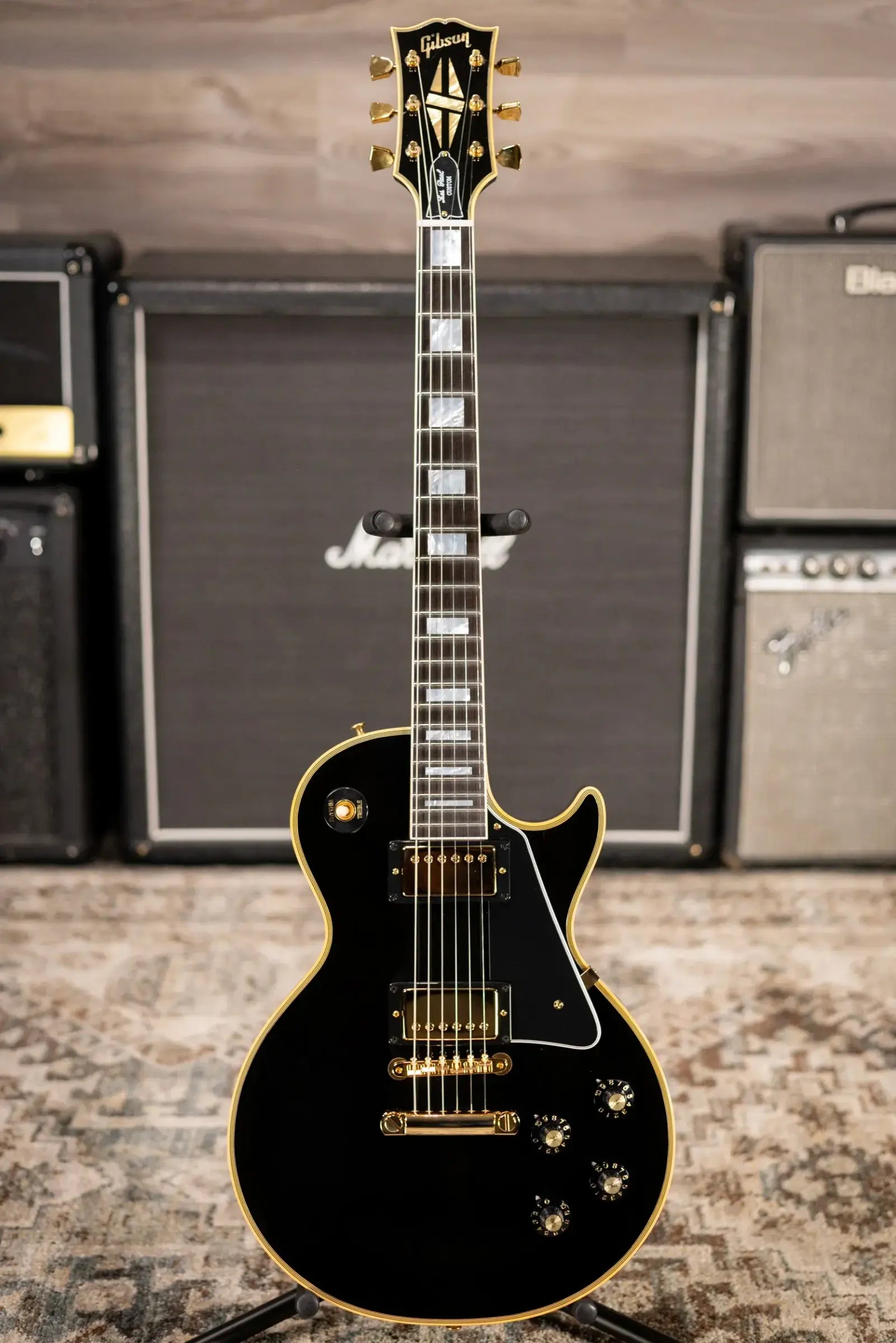 Gibson Custom Shop 1968 Les Paul Custom Reissue Electric Guitar - Ebony with Hardshell Case