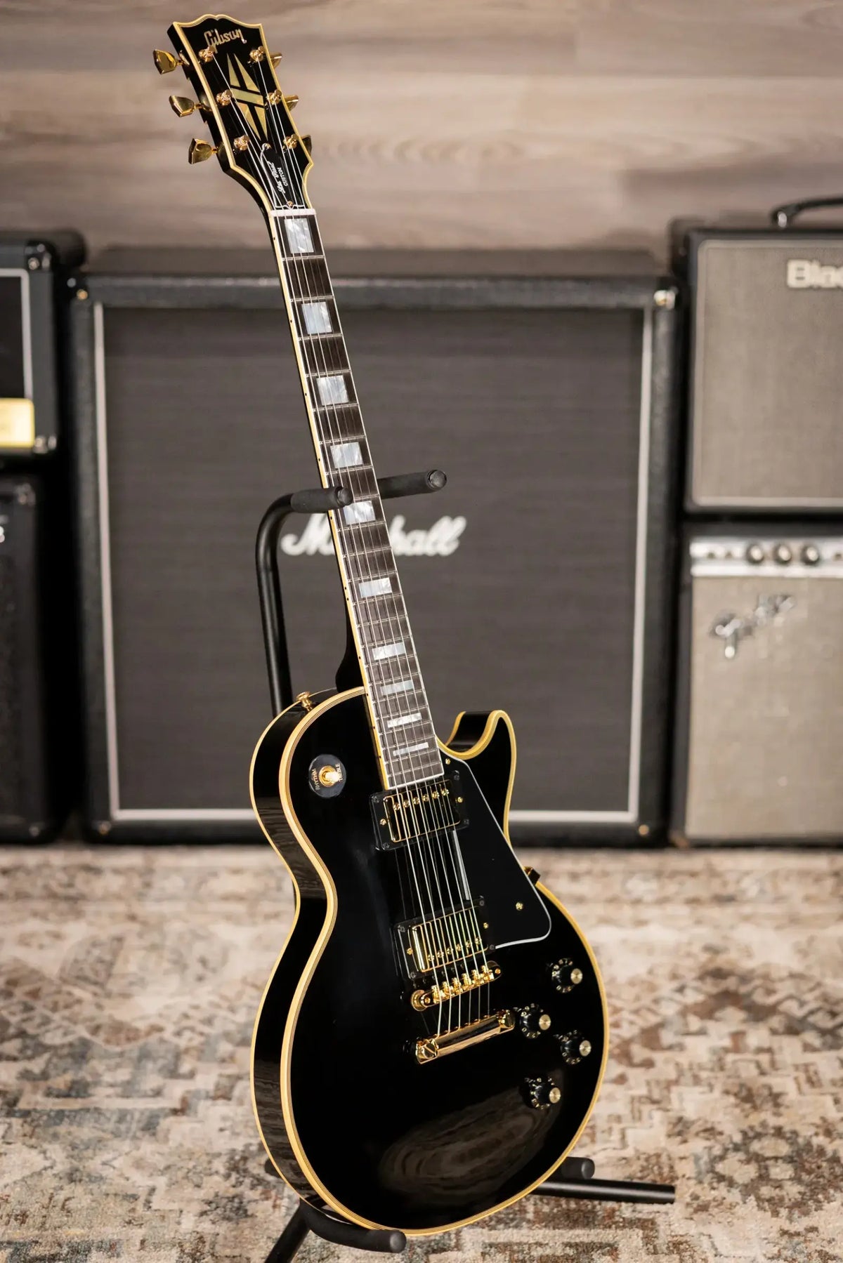 Gibson Custom Shop 1968 Les Paul Custom Reissue Electric Guitar - Ebony with Hardshell Case