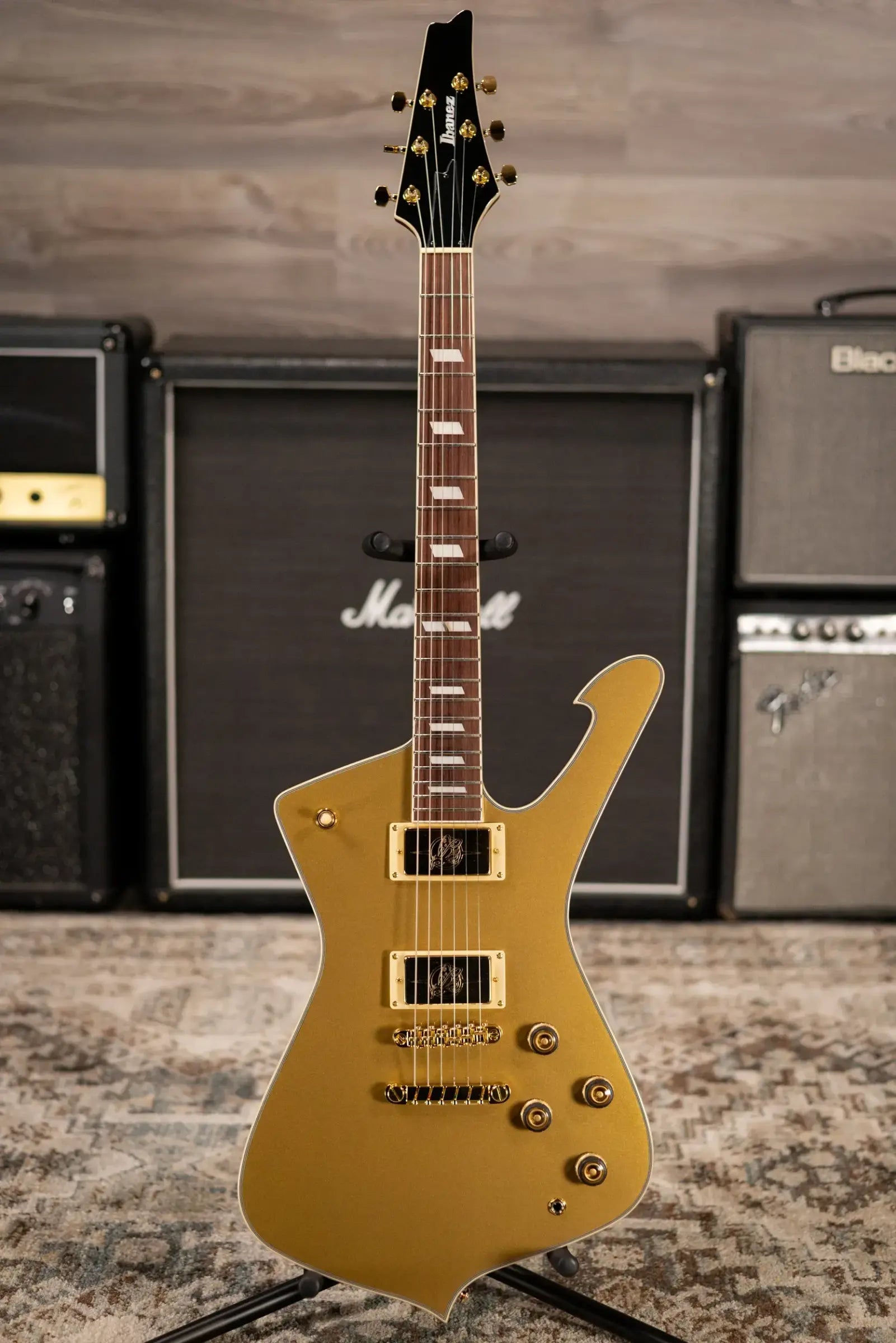 Ibanez IC420 Limited Edition Iceman Electric Guitar - Gold with Gig Bag