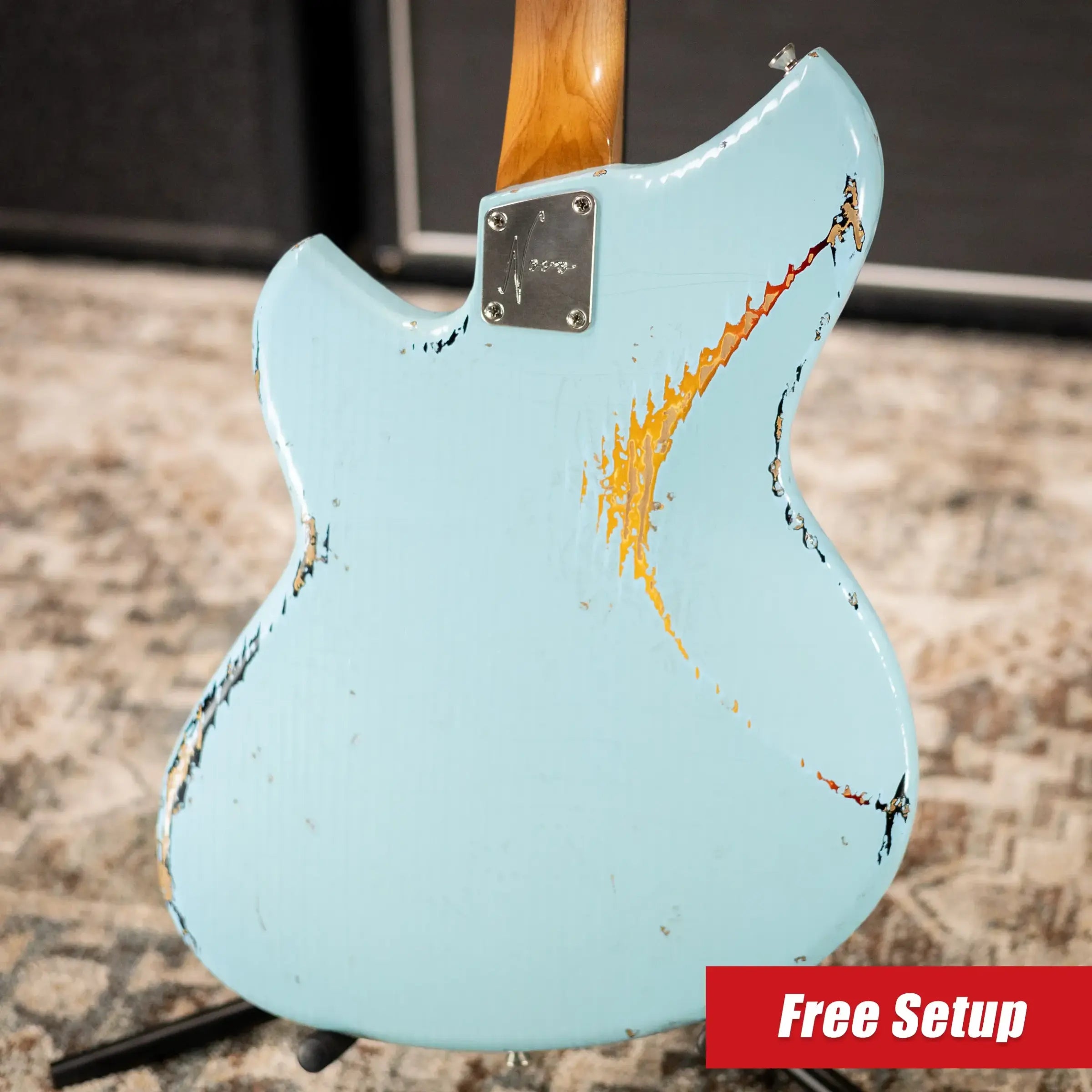 Novo Limited Serus J Electric Guitar - Daphne Blue over '64 3-Tone Burst with Gig Bag