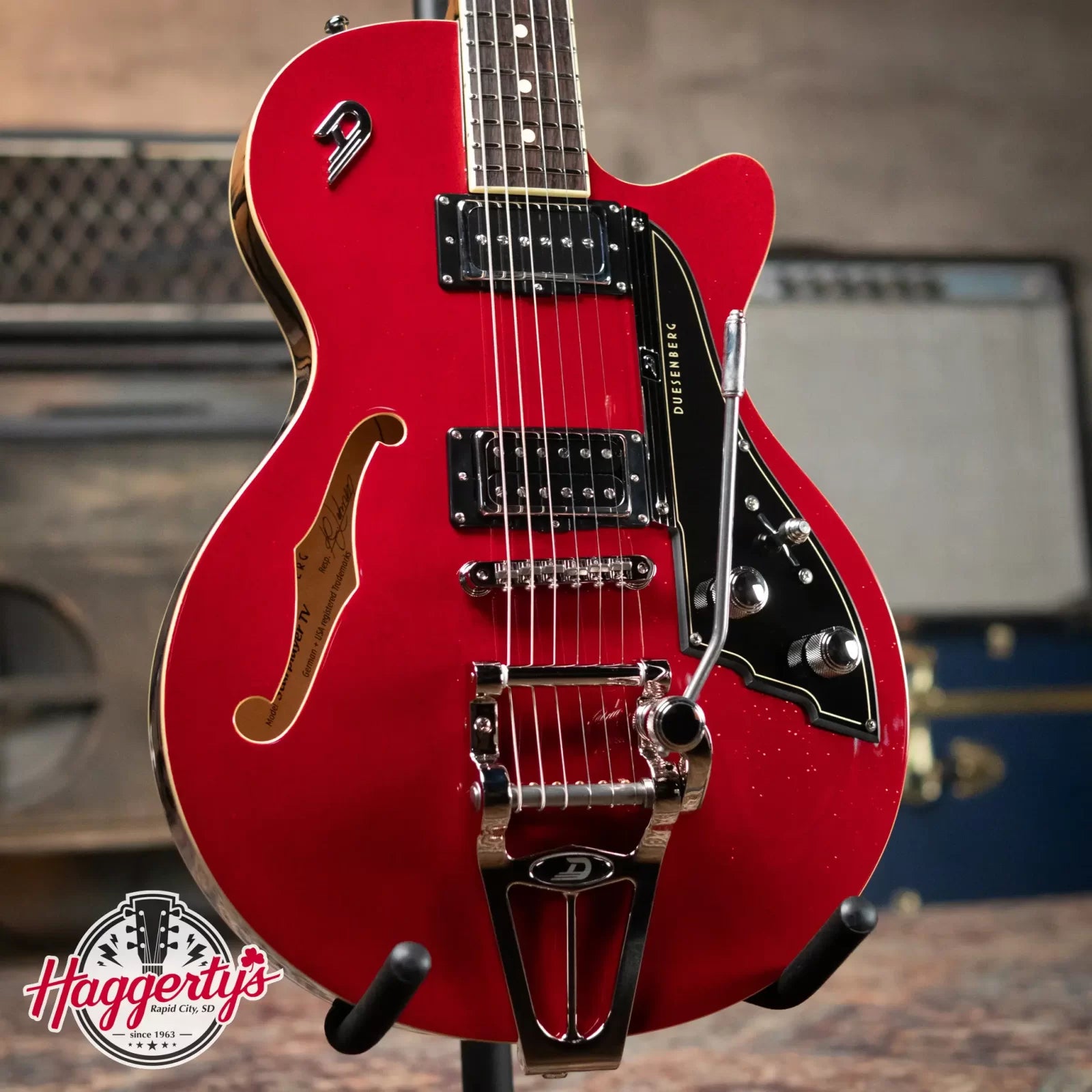 Duesenberg Starplayer TV Semi-Hollow Electric Guitar - Red Sparkle with Hardshell Case - Demo