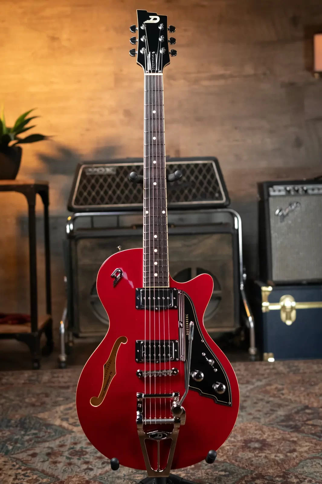 Duesenberg Starplayer TV Semi-Hollow Electric Guitar - Red Sparkle with Hardshell Case - Demo
