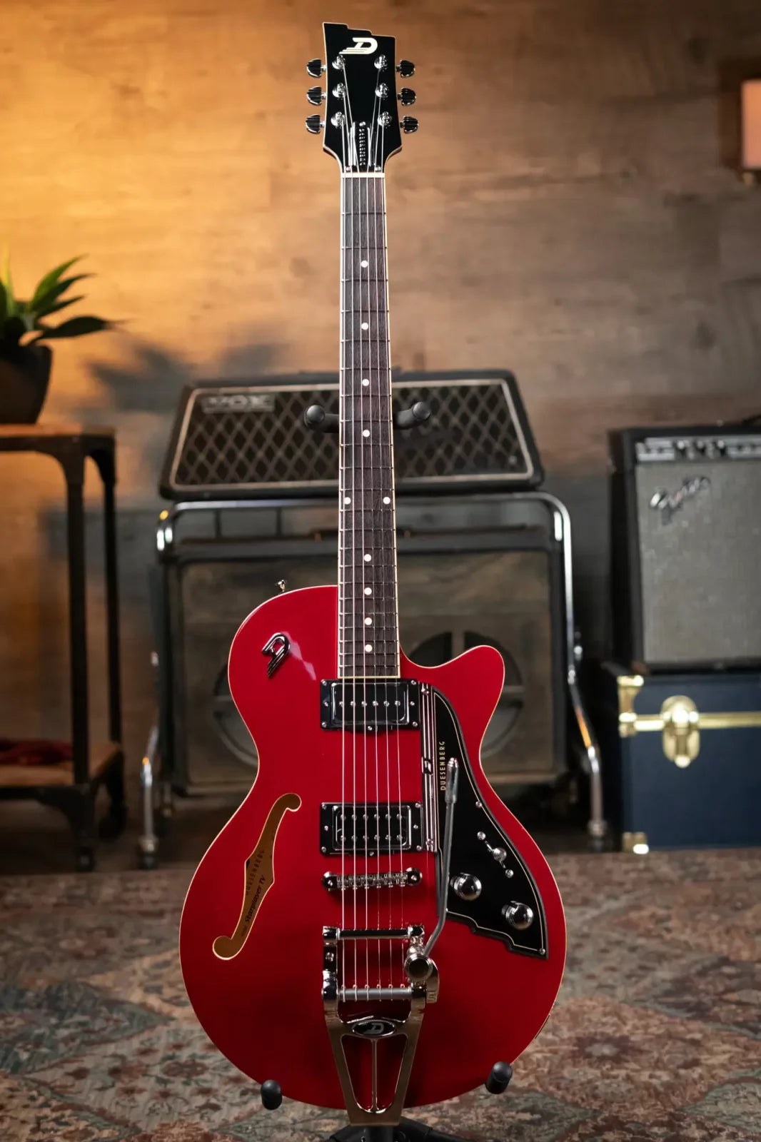 Duesenberg Starplayer TV Semi-Hollow Electric Guitar - Red Sparkle with Hardshell Case