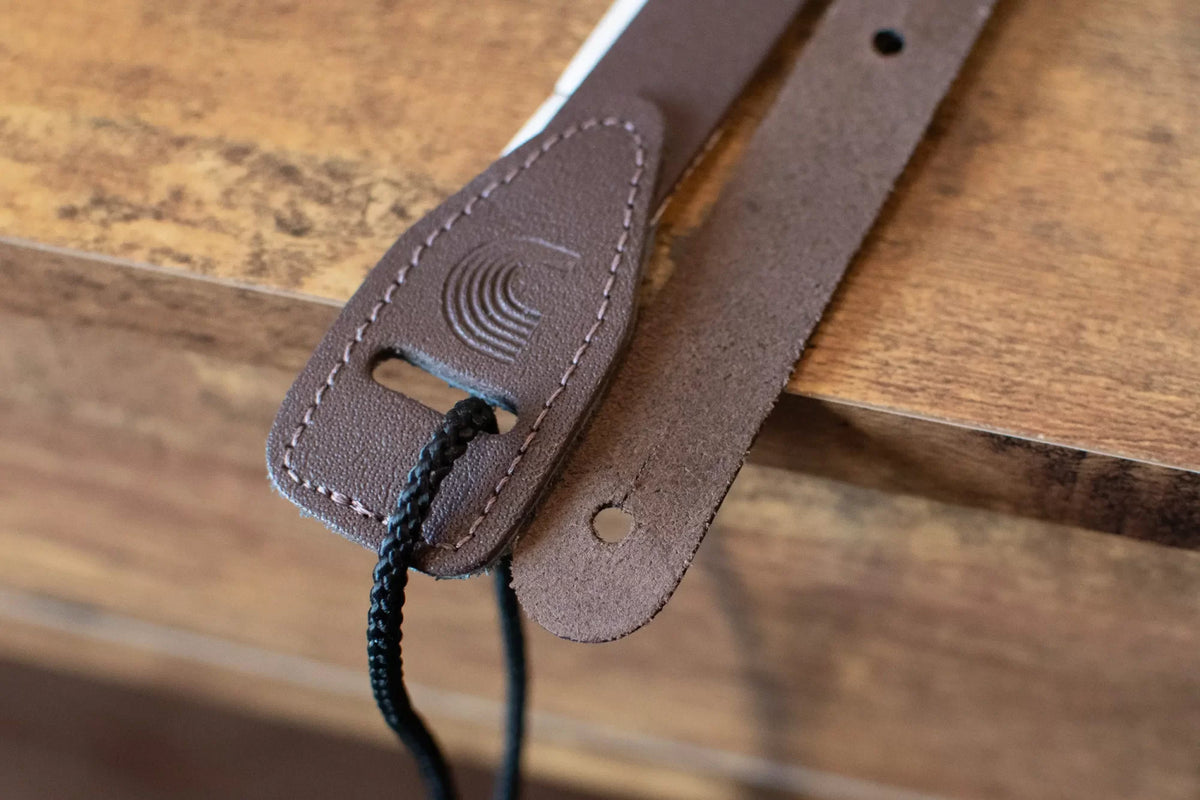 new D Addario Leather Mandolin Strap Brown haggertys 5