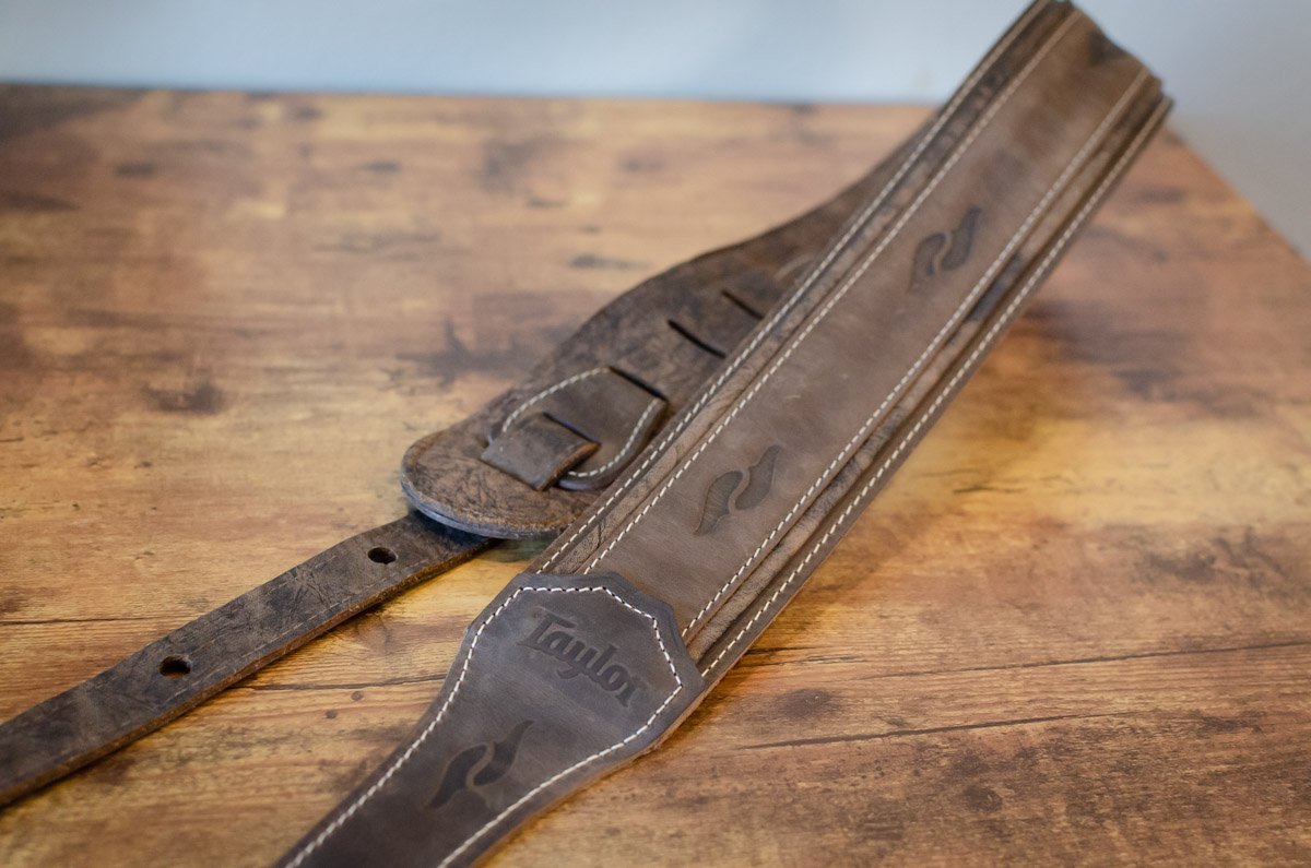 new Taylor Element Guitar Strap Dark Brown Distressed Leather 2 5 haggertys 12