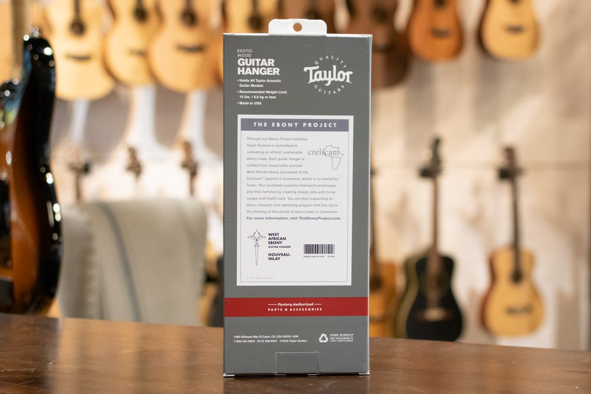 Taylor Nouveau Guitar Hanger - Ebony, Acrylic Inlay