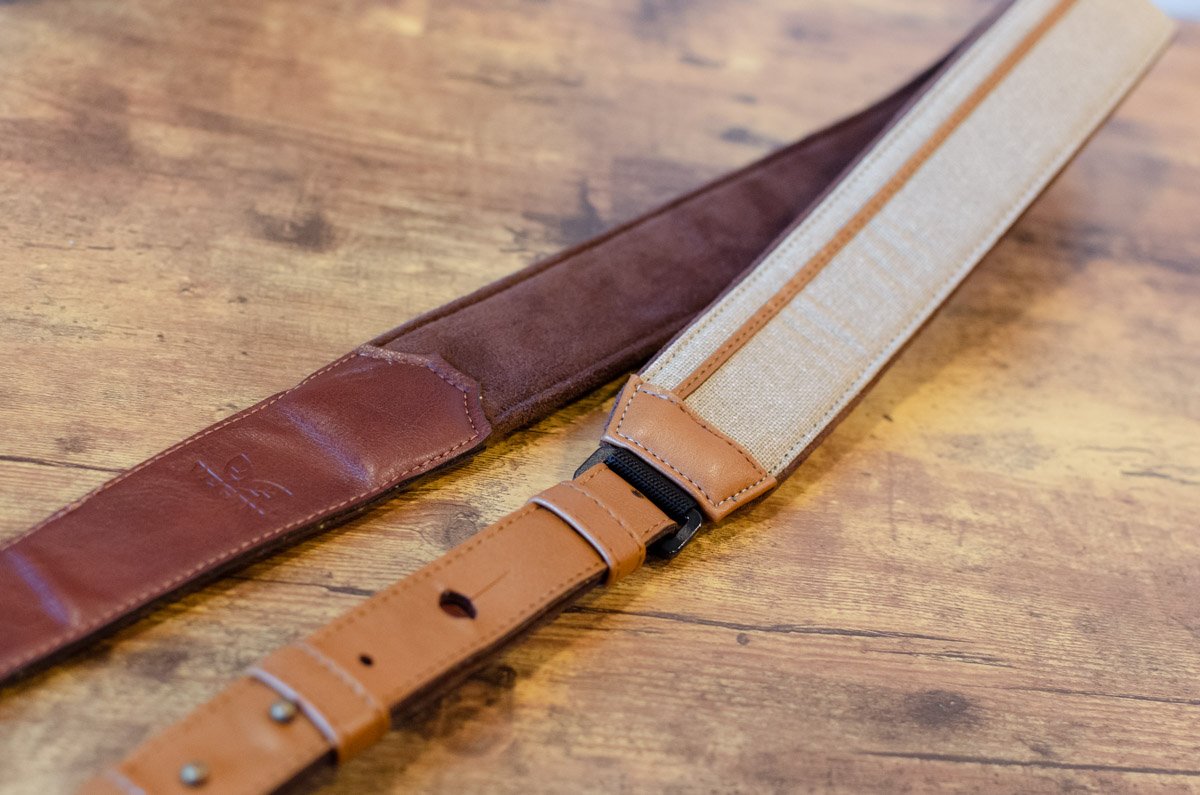 Taylor Vegan Leather Guitar Strap - Tan with Natural Textile Trim 2.5" (4203-25)