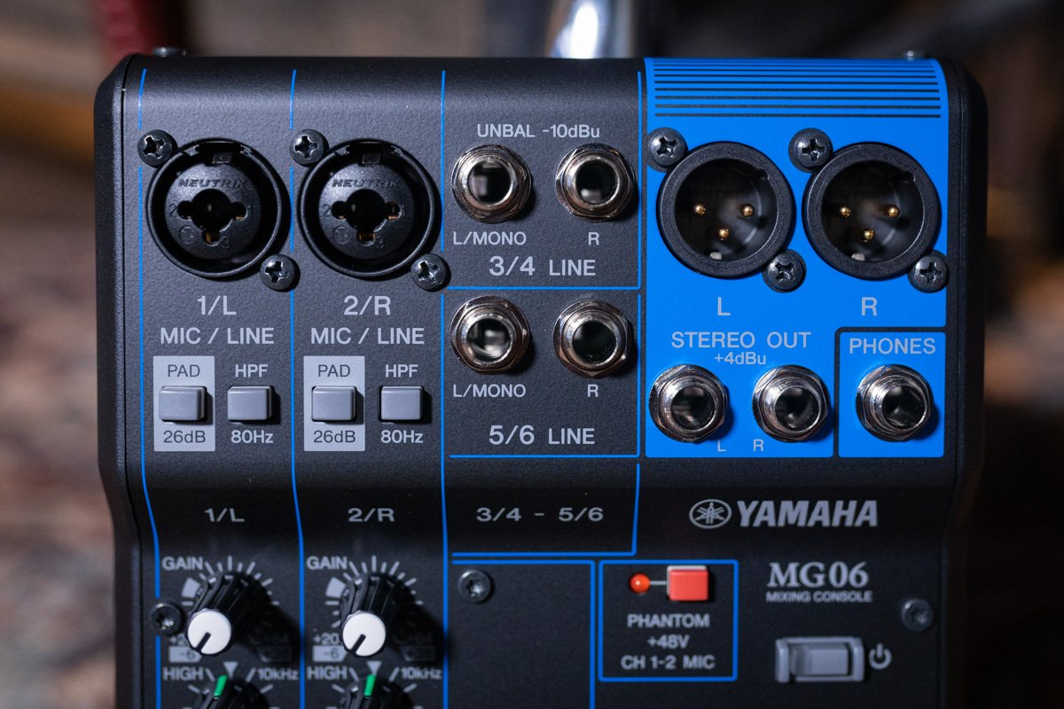 yahama mg06 6 channel analog mixer haggertys 2