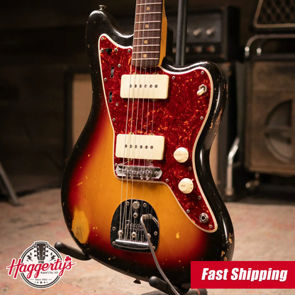 Fender Vintage 1962 Jazzmaster Electric Guitar - 3-Tone Sunburst with Hardshell Case - Used