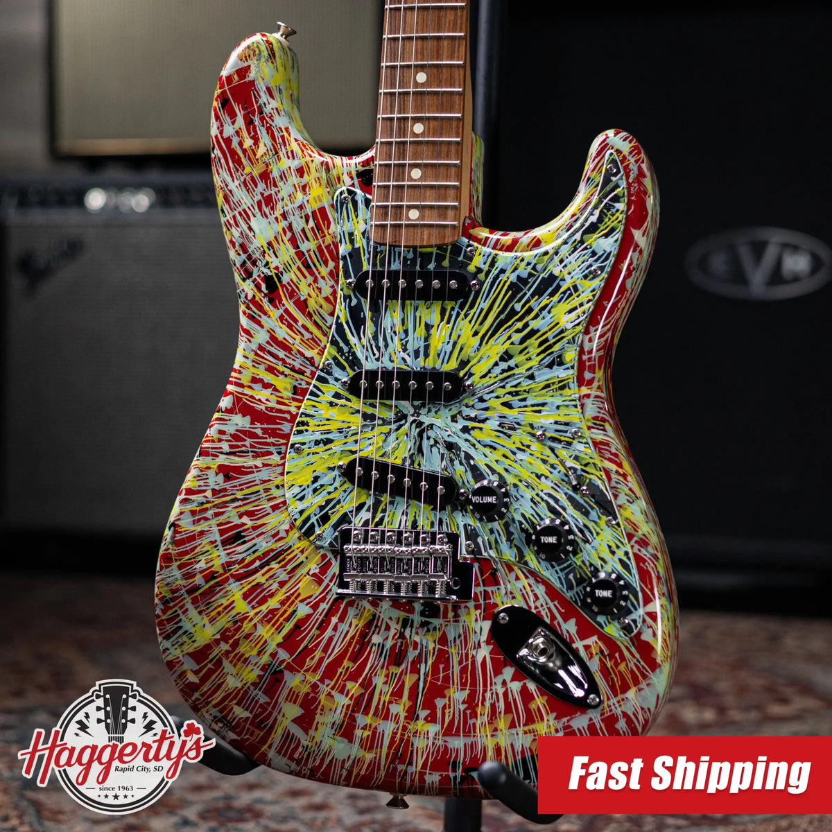 2003 Fender Special Edition Splatter Stratocaster Electric Guitar - Dakota Red with Gig Bag - Used