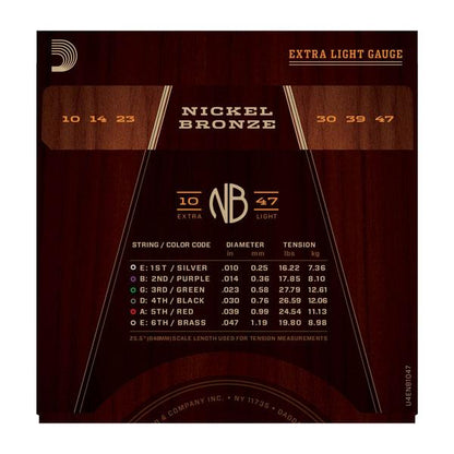 D'Addario NB1047 Acoustic String Set .010-.047
