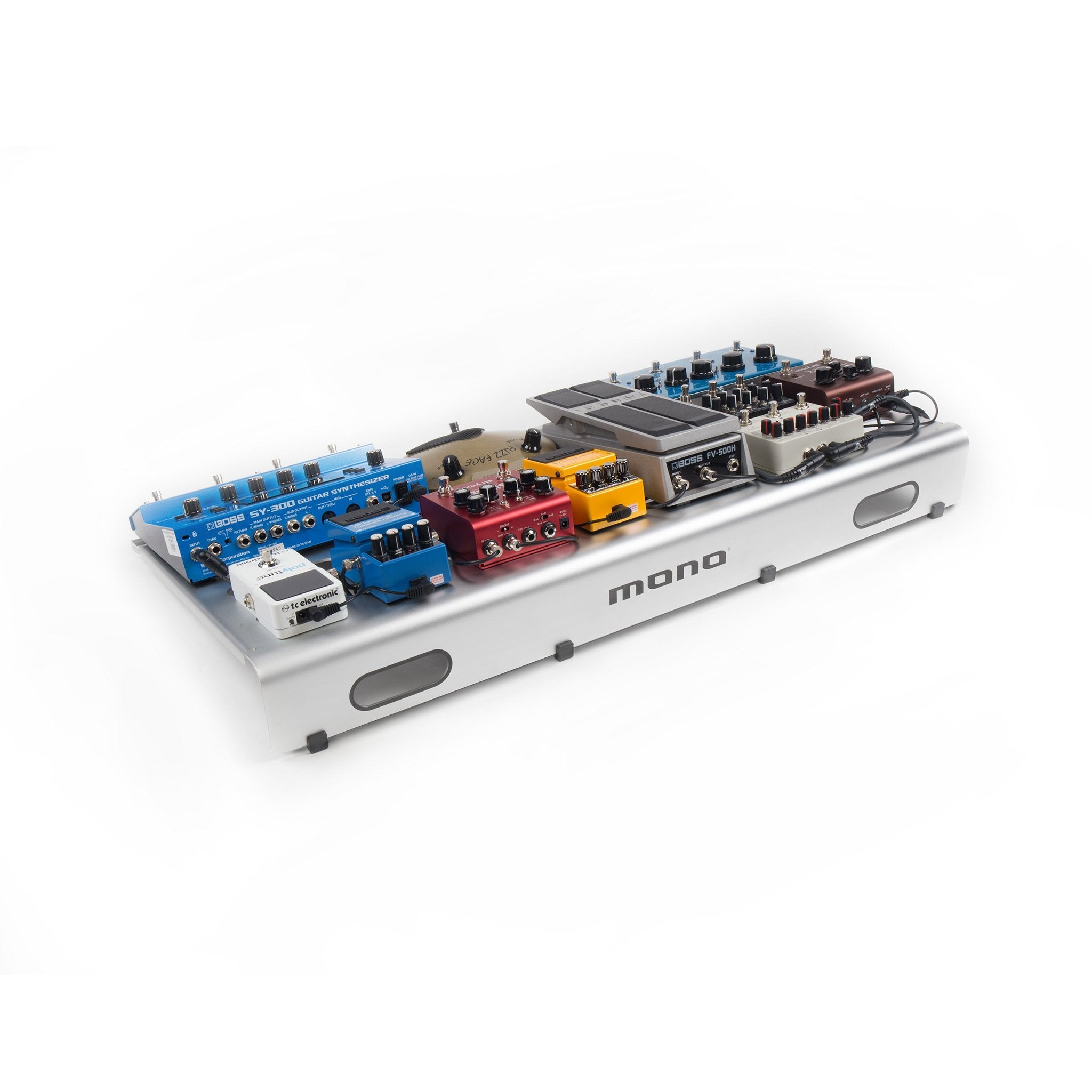 MONO Pedalboard Large Silver + Pro Accessory Case 2.0 SIlver