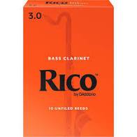 Rico Bass Clarinet Reeds Strength 3 10 Box